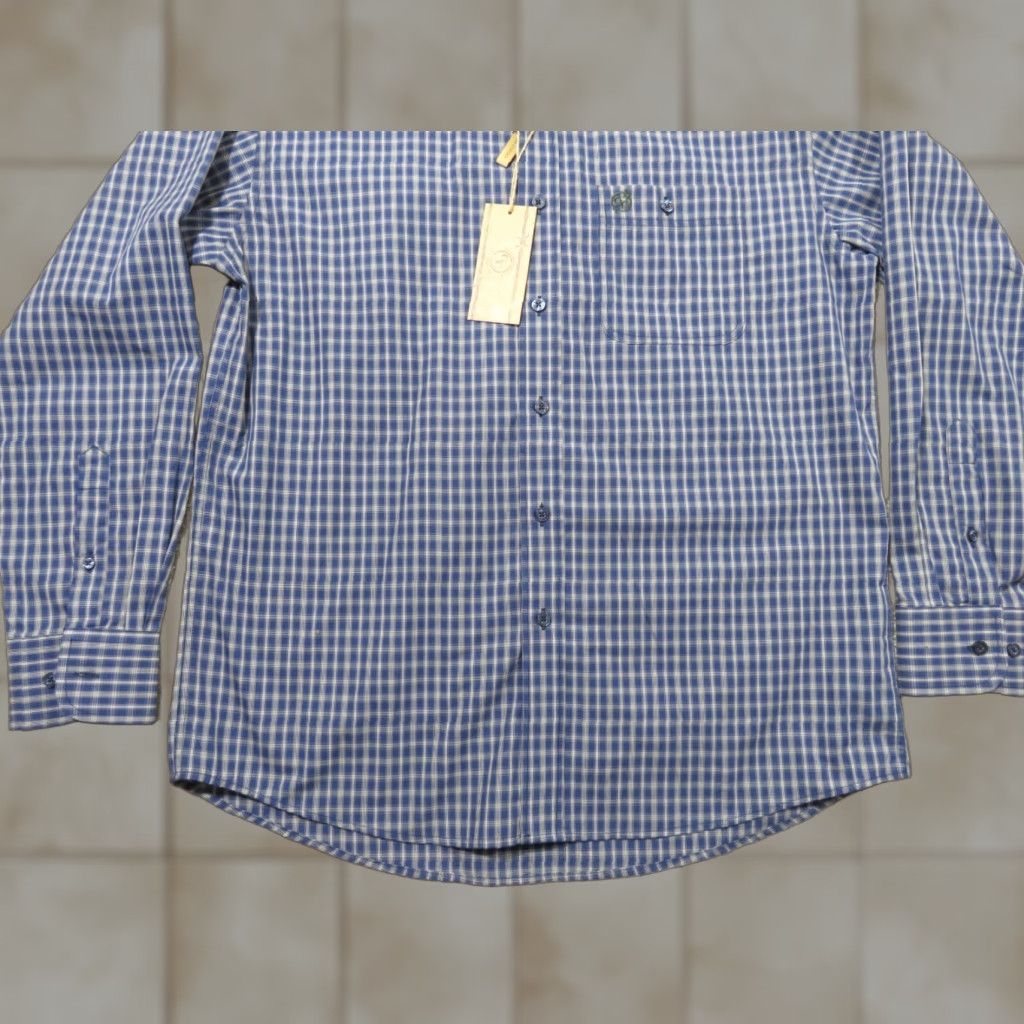 Vintage Gunnison Creek Outfitters Shirt Button-Up Long Sleeve Blue Mens M Tailored Casual Workplace Western Plaid Embroidered Pocket Size US M / EU 48-50 / 2 - 1 Thumbnail