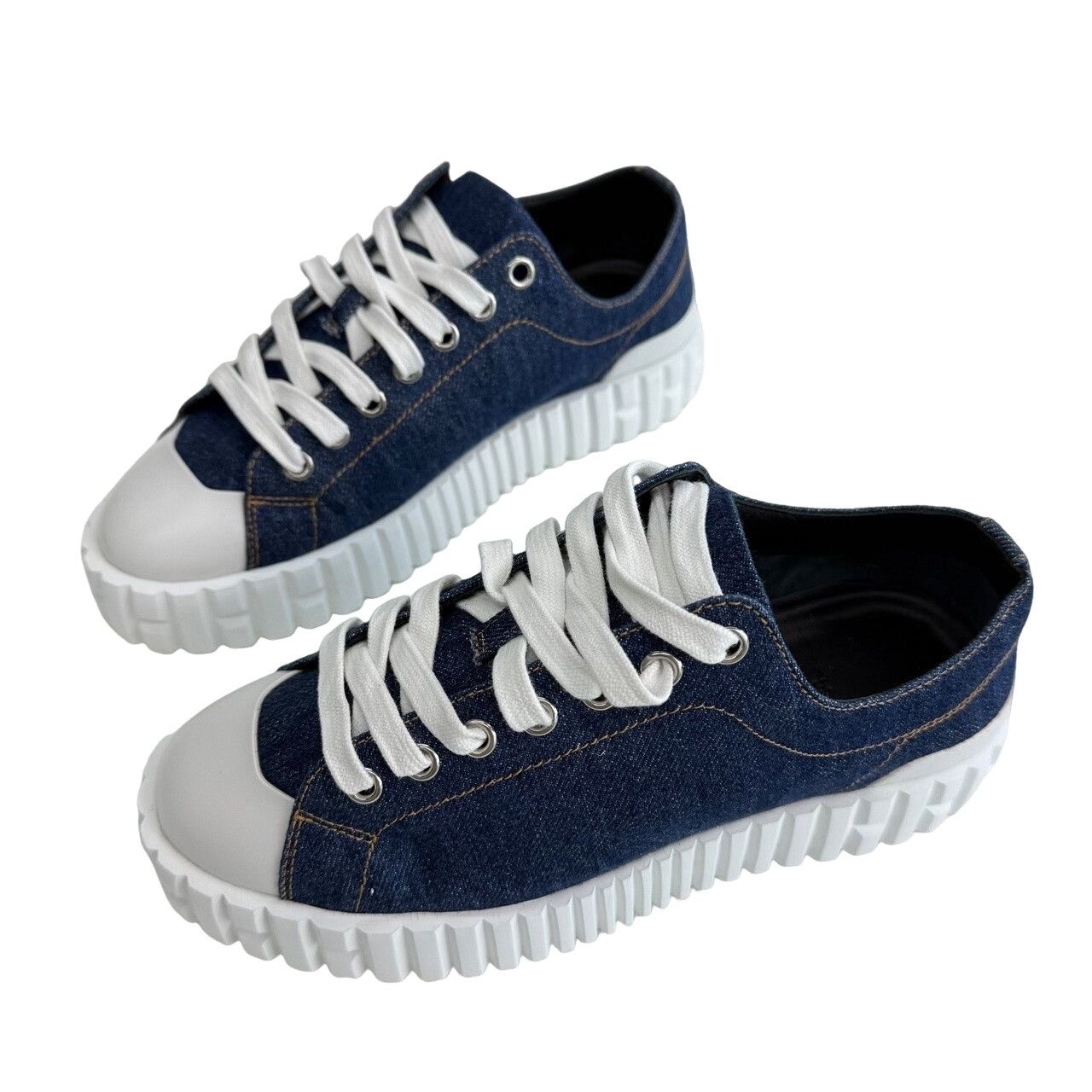 Hermes Hermes Denim Low-Top Sneakers Size 35 Size US 5 / IT 35 - 1 Thumbnail