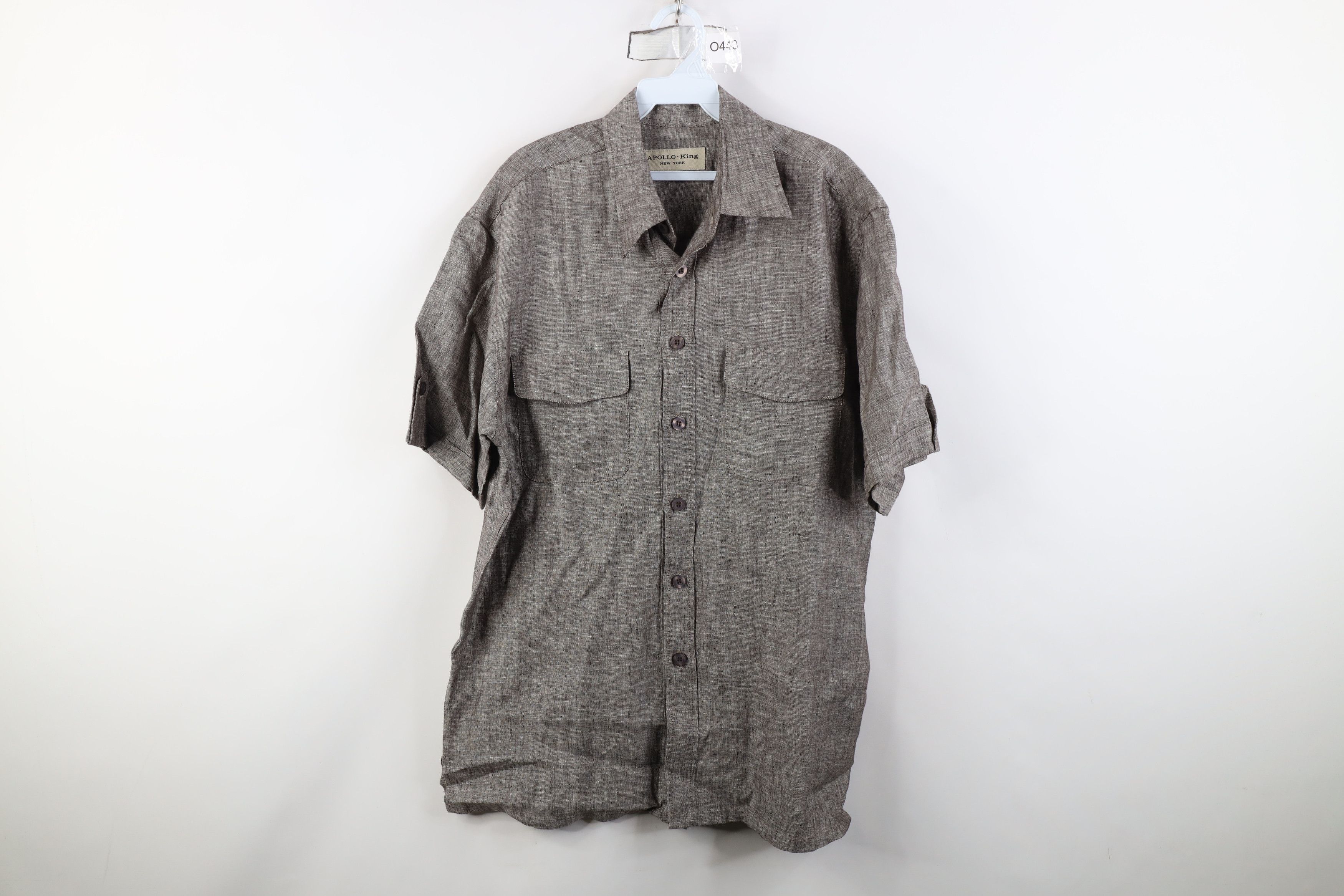 Vintage Vintage 90s Y2K Streetwear Linen Short Sleeve Button Shirt Size US L / EU 52-54 / 3 - 1 Thumbnail