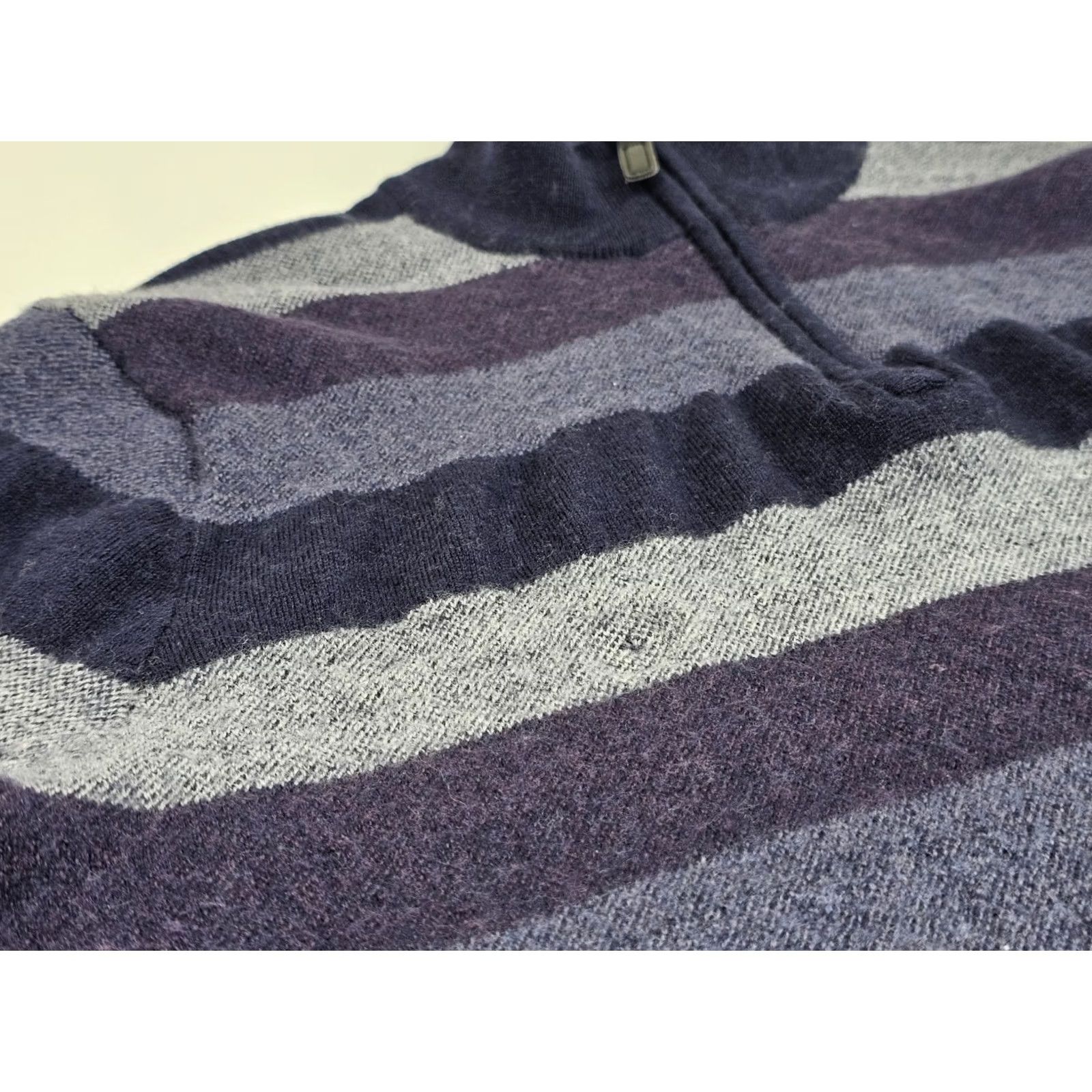 Jos. A. Bank Jos A Bank Sweater Women XL Blue Stripe Merino Wool Mock Neck 1/4 Zip Pullover Size XL / US 12-14 / IT 48-50 - 5 Thumbnail