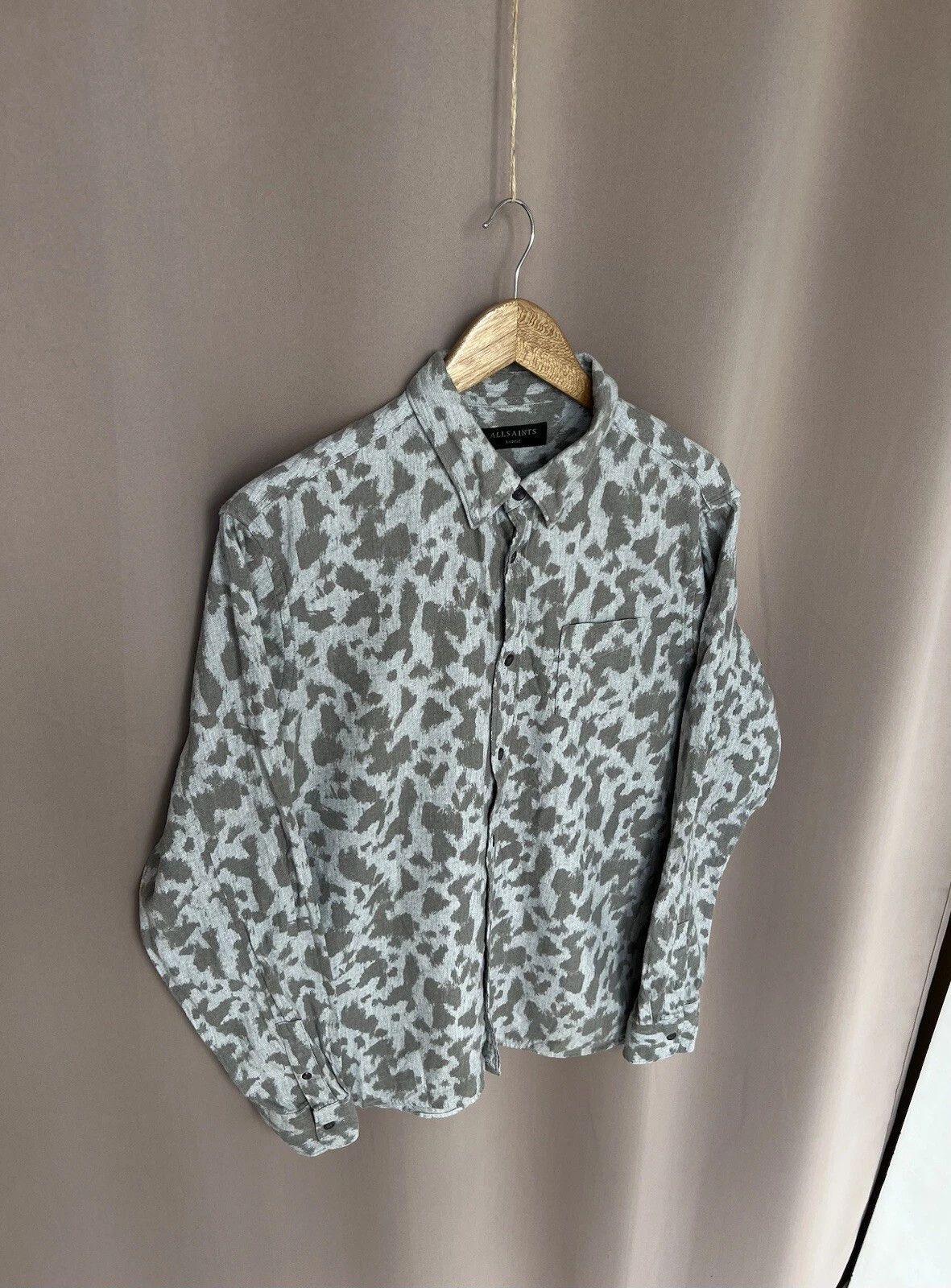 Allsaints AllSaints Montaud LS Cotton Button Shirt Mens Size L Size US L / EU 52-54 / 3 - 5 Thumbnail