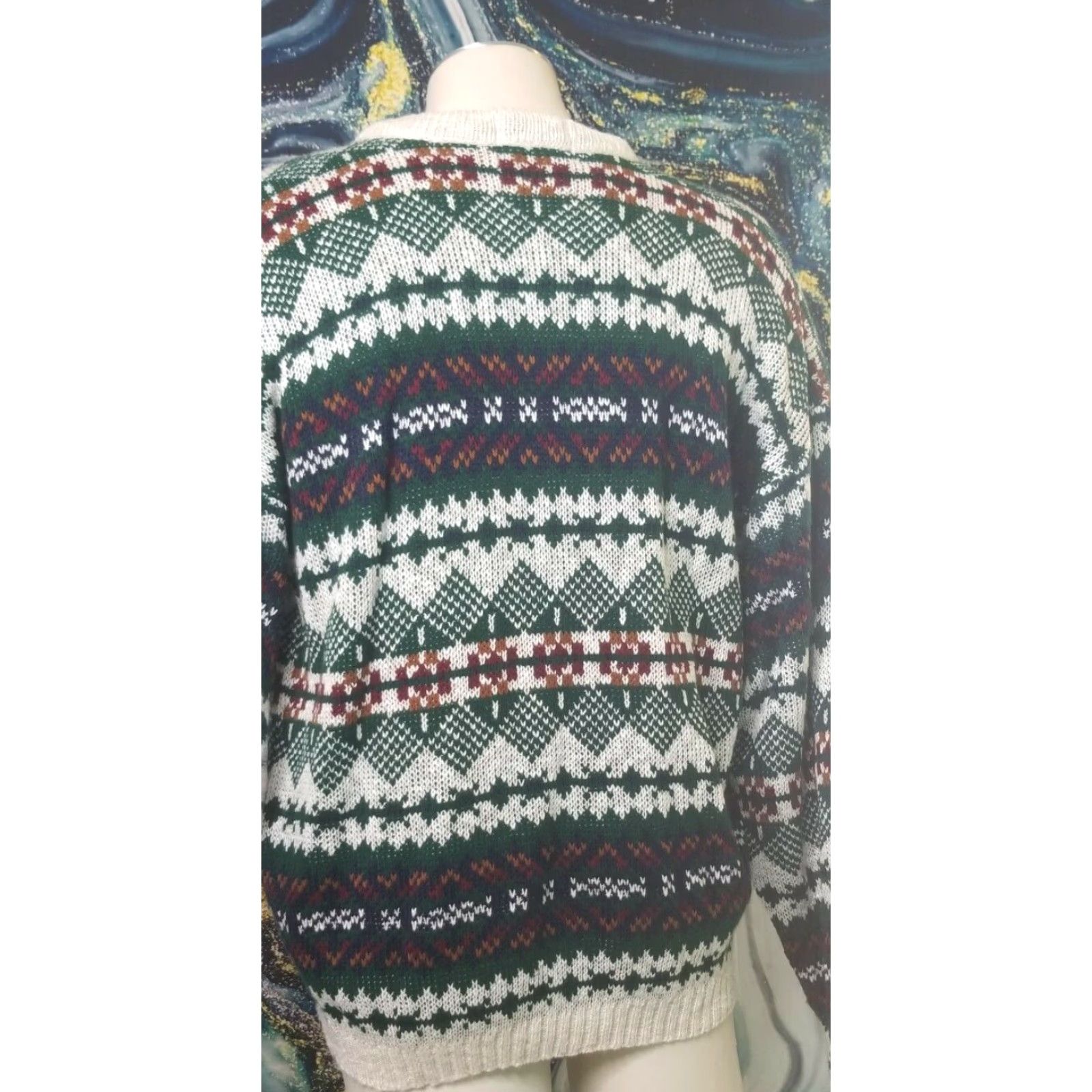 New Era VINTAGE New Era Sweater Shirt Mens L Green 80s Knit Crew Neck Pullover Winter Ski Lodge Casual Size US L / EU 52-54 / 3 - 4 Thumbnail