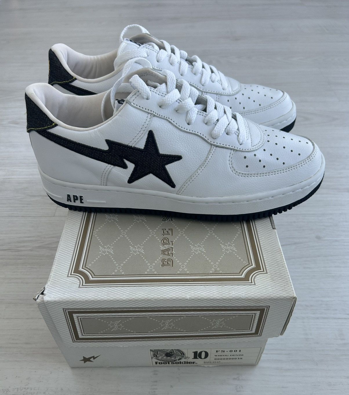 Bape VERY RARE OG 2001 A BATHING APE DENIM BAPESTA Size US 10 / EU 43 - 5 Thumbnail