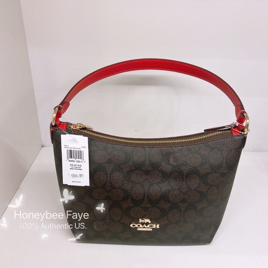 Coach Zip Top Shoulder Bag In Signature Canvas CX610 Size ONE SIZE - 1 Thumbnail