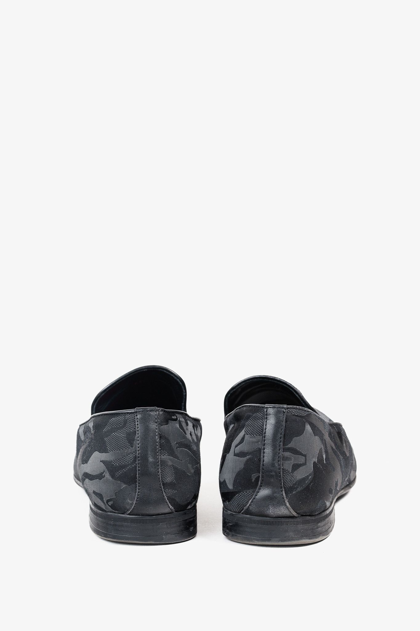 Jimmy Choo Jimmy Choo Sloane Black Camouflage Textile Loafers Size US 12.5 / EU 45-46 - 3 Thumbnail