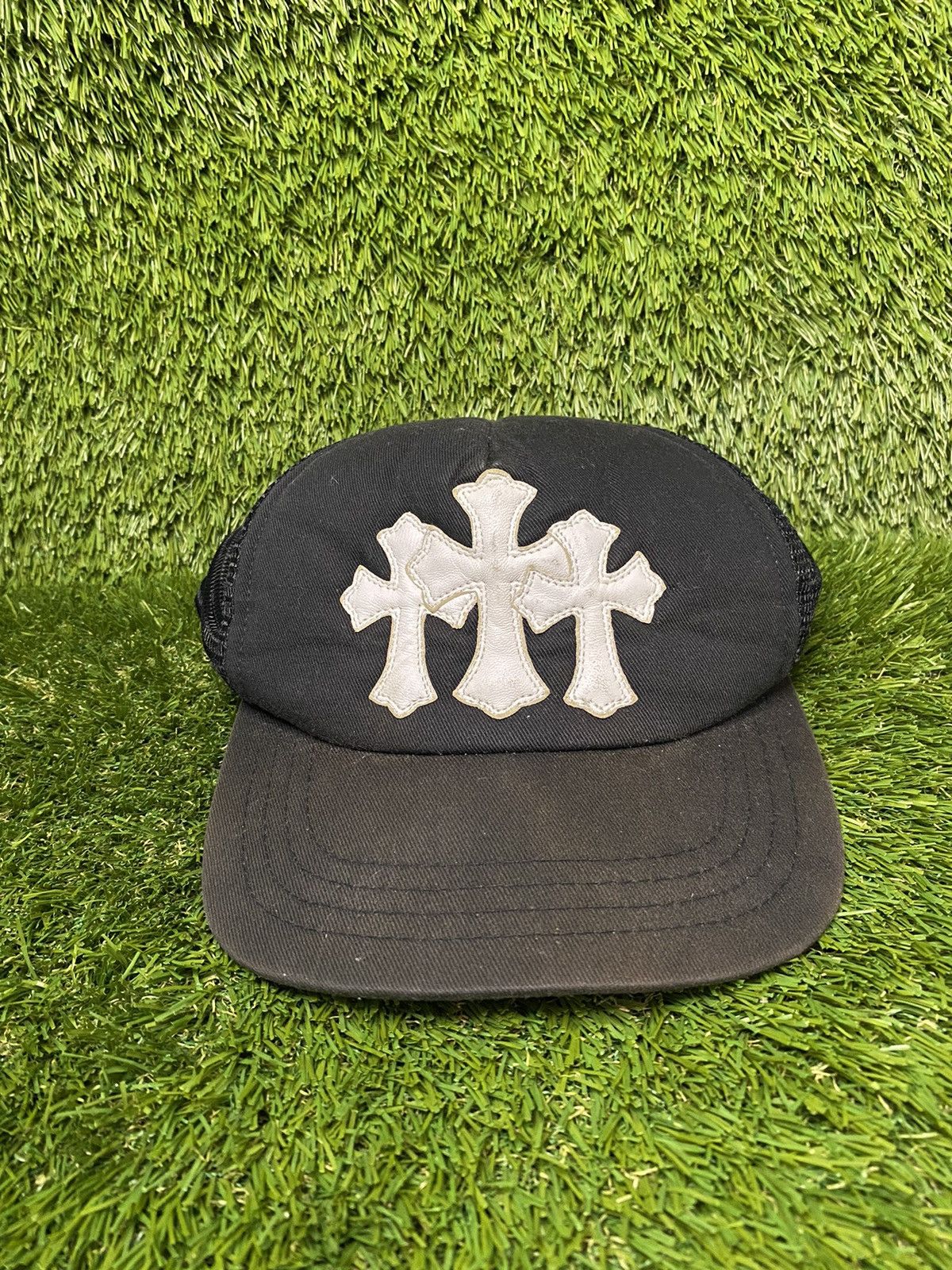 帽子 CHROME HEARTS Triple Cross Patch Cap Chrome Hearts Triple Cross Patch Black Baseball Cap - SRM