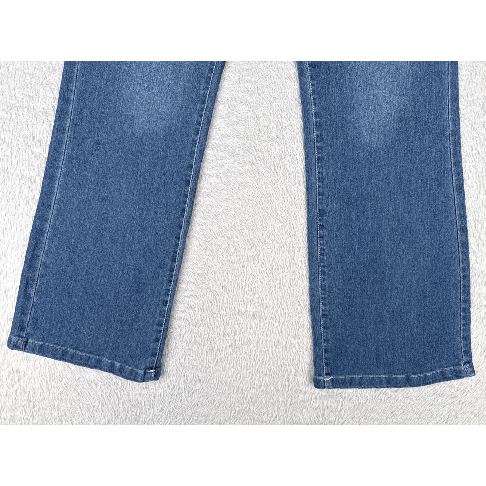 Vintage Denim Jeans Womens 9 28x27 Blue Flare Stretch Medium Wash High Rise Classic Size 30" / US 8 / IT 44 - 2 Thumbnail