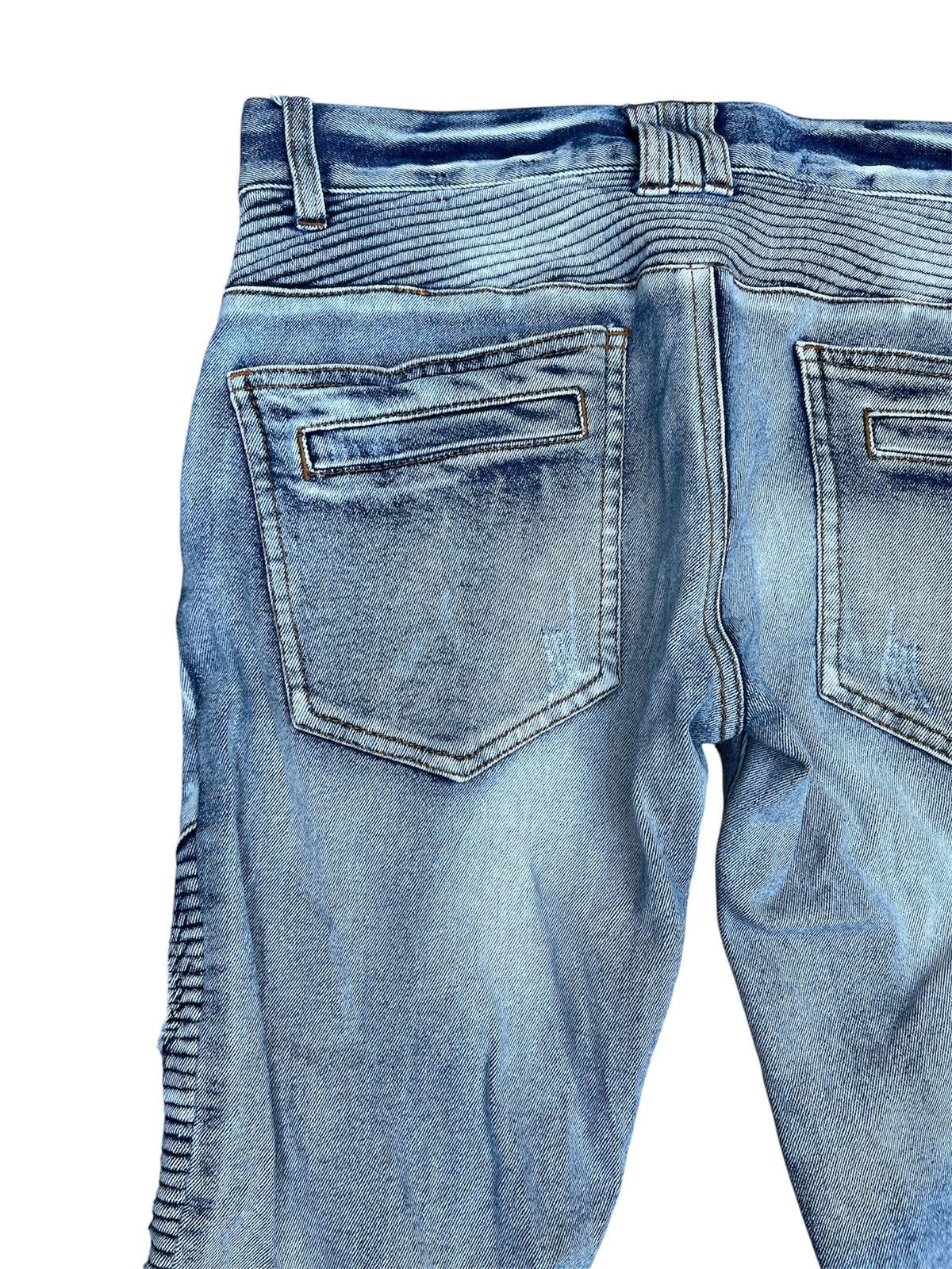 In The Attic In The Attic Homme Moto Distressed Denim Jeans Y2K Japan Size US 28 / EU 44 - 12 Thumbnail