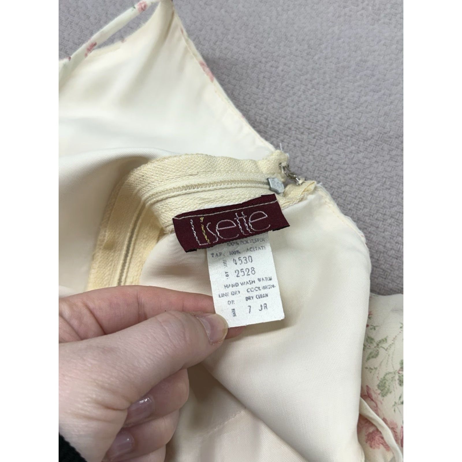 Vintage VINTAGE Lisette Maxi Dress Women 70s Bohemian Ruffle Tiered Floral Ivory Square Neck Sleeveless Zip 7 Size M / US 6-8 / IT 42-44 - 6 Thumbnail