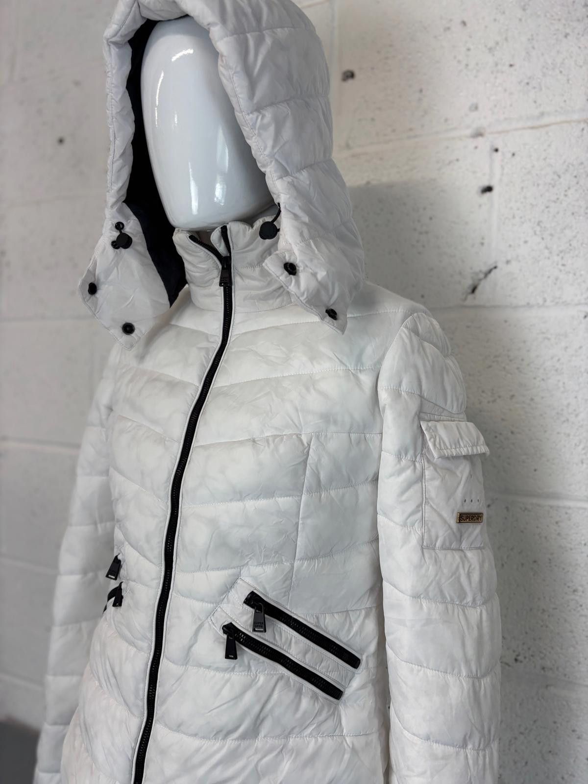Superdry Superdry Stylish White Hooded Puffer Jacket Mens Size S Size US S / EU 44-46 / 1 - 2 Thumbnail
