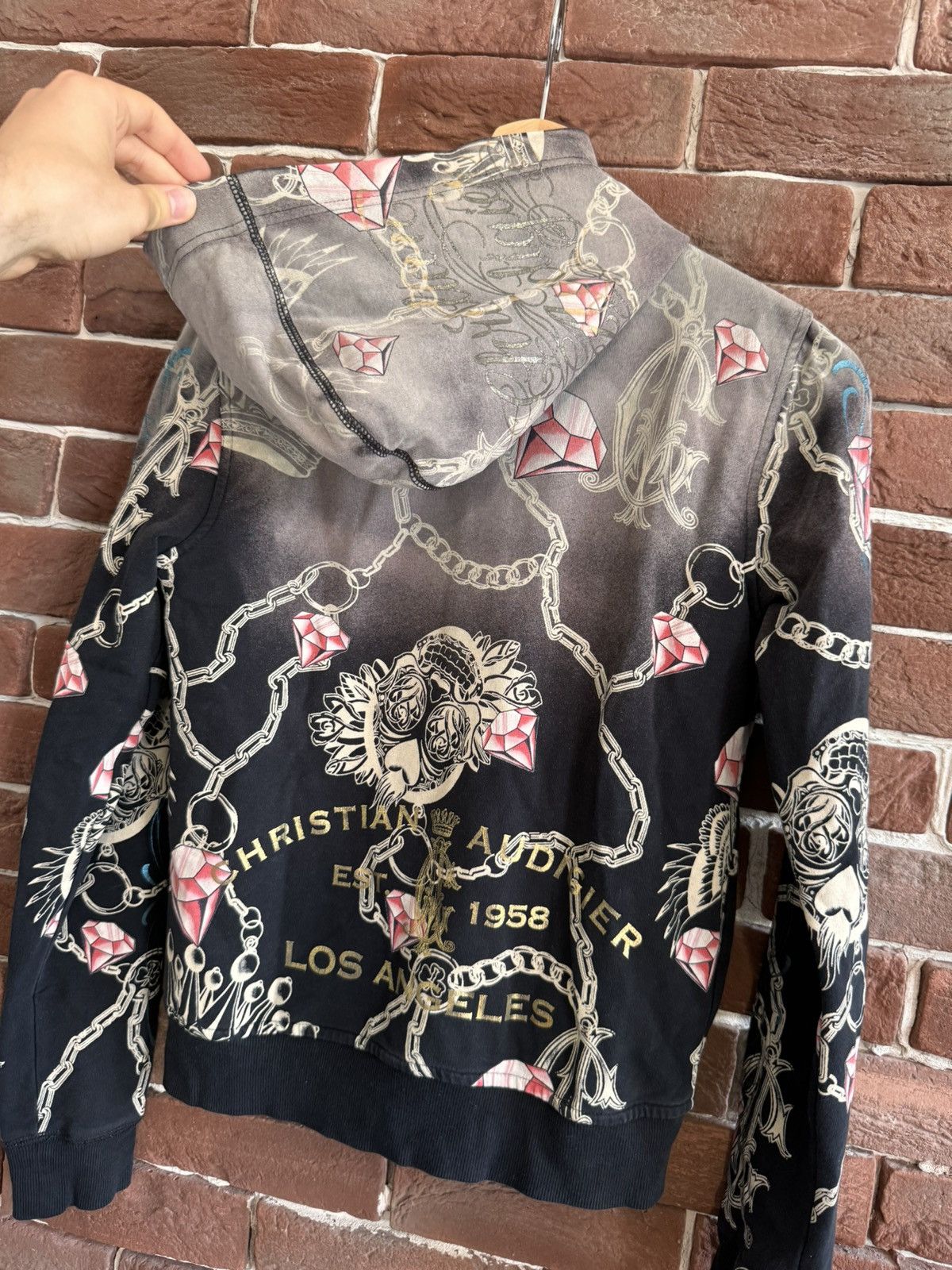 Christian Audigier Rare Vintage Y2K Christian Audigier Diamond Hoodie Streetwea Size US XS / EU 42 / 0 - 6 Thumbnail