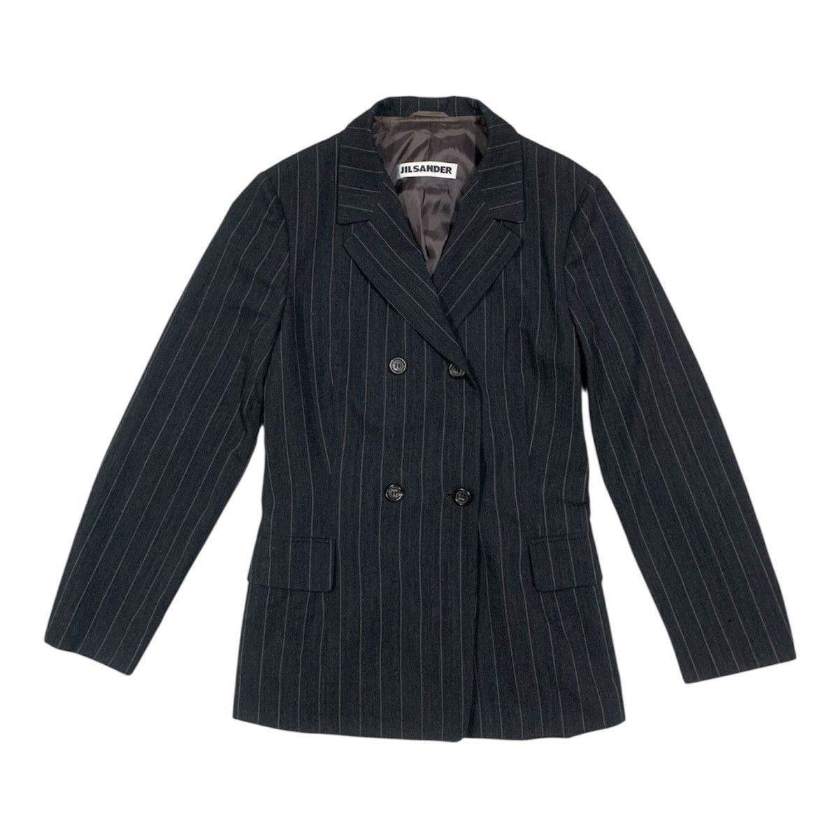 Jil Sander Vtg Jil Sander Pinstripe Double Breast Wool Blazer Size XS / US 0-2 / IT 36-38 - 1 Thumbnail