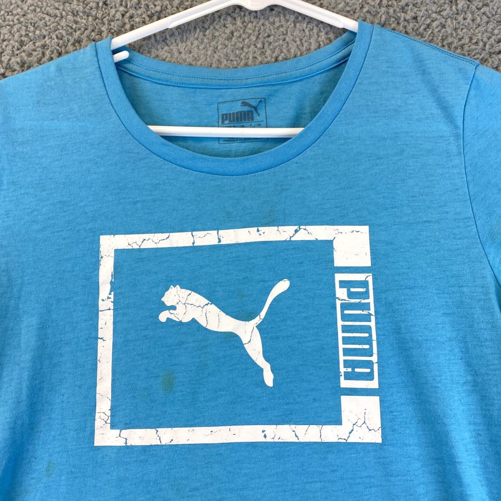 Puma PUMA Women's T-Shirt Athletic Cap Sleeve Size Medium M Blue Sports Casual Size M / US 6-8 / IT 42-44 - 2 Thumbnail