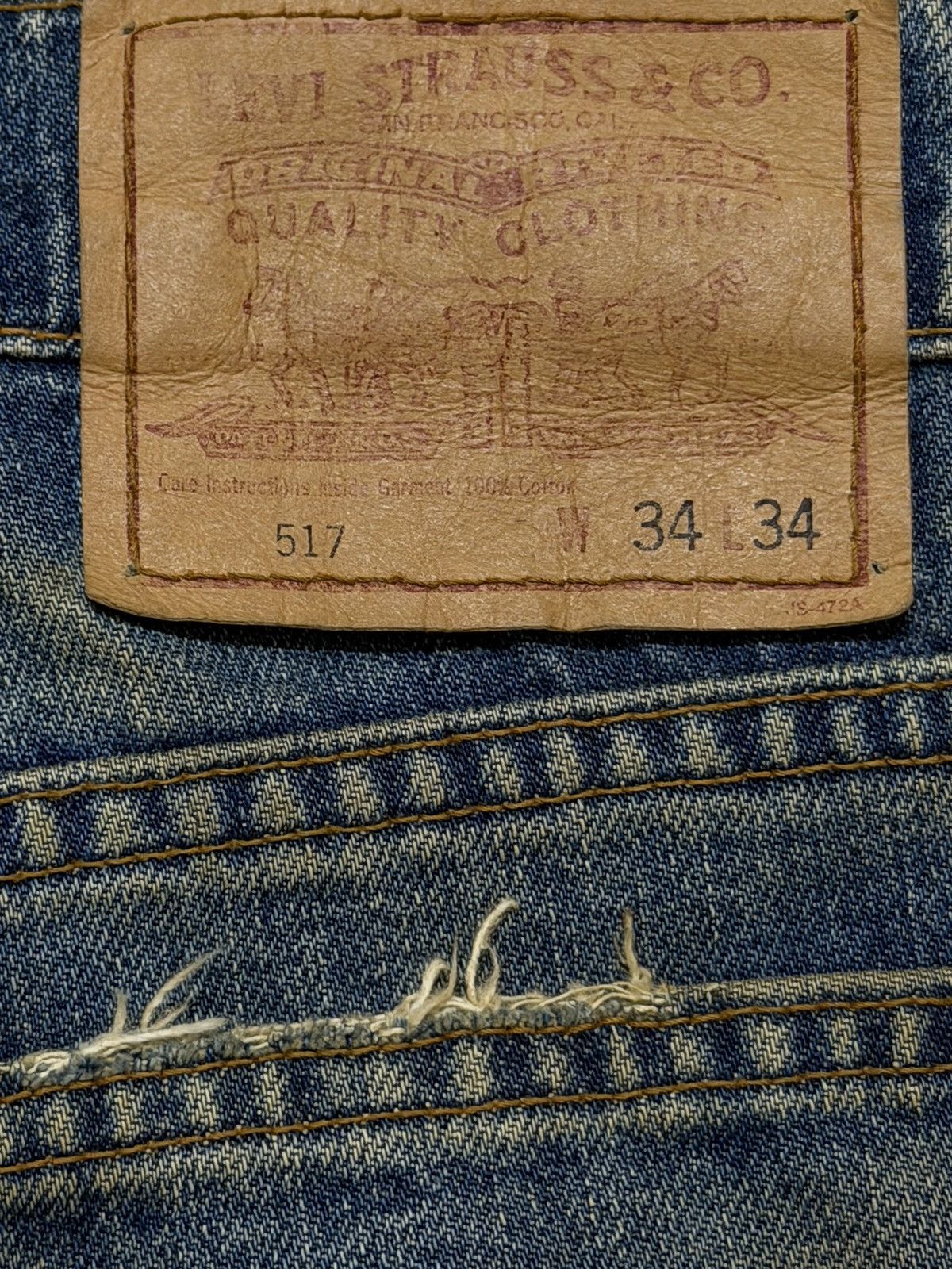 Levi's Vintage Japan 80s Levis 517 Mud Wash Distress Wide Leg Flare Size US 33 - 8 Thumbnail
