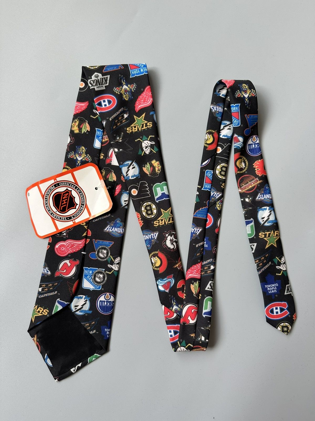 NFL Vintage Ralph Marlin NHL Logos Tie NHL Generic 90s USA Made Size ONE SIZE - 2 Thumbnail