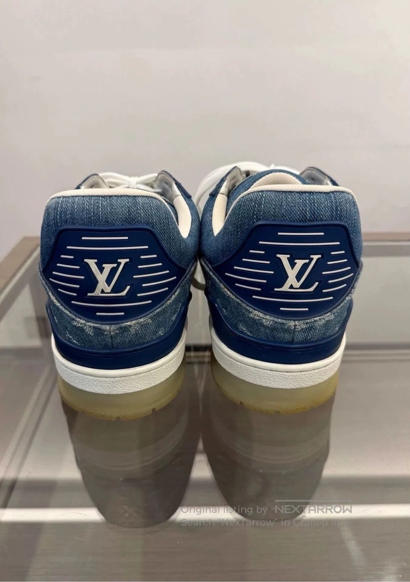 Louis Vuitton Louis Vuitton Blue Denim Monogram Trainer Sneakers. Size US 12 / EU 45 - 5 Thumbnail