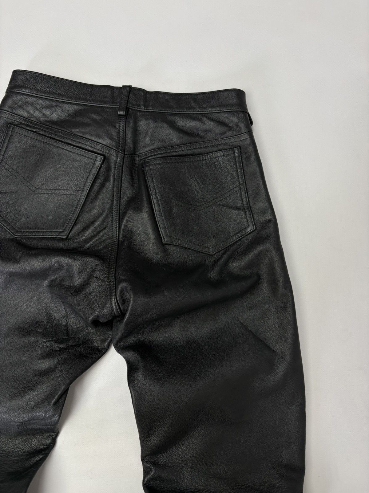 Hedi Slimane 🔥 Vintage Leather Pants 00s Italian Rock Noir Archive Grunge Size US 30 / EU 46 - 17 Thumbnail