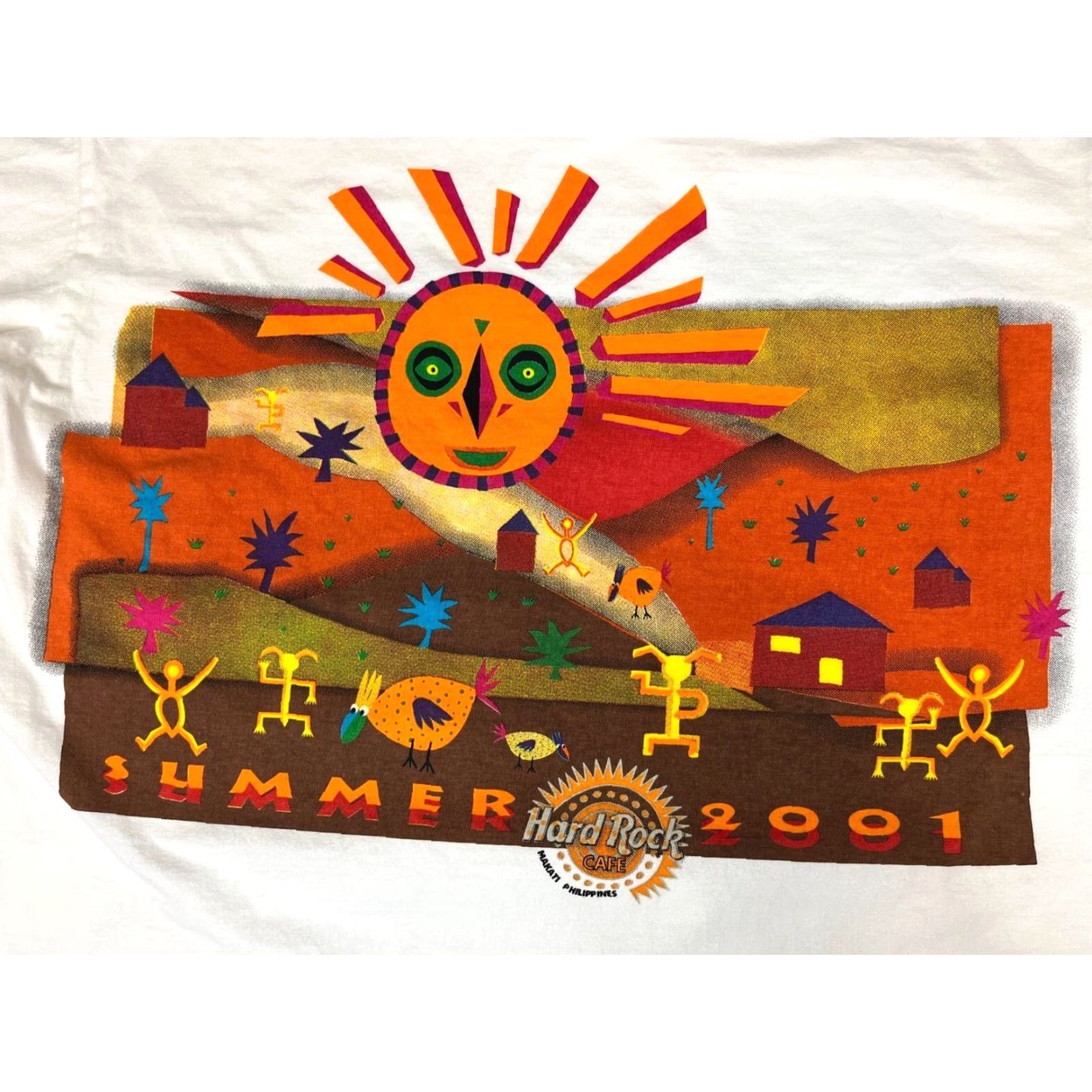 Hard Rock Cafe VINTAGE Hard Rock Cafe Shirt Unisex Adults M Makati Philippines 2001 T-Shirt White Cotton Graphic Rock Size: M Size US M / EU 48-50 / 2 - 3 Thumbnail