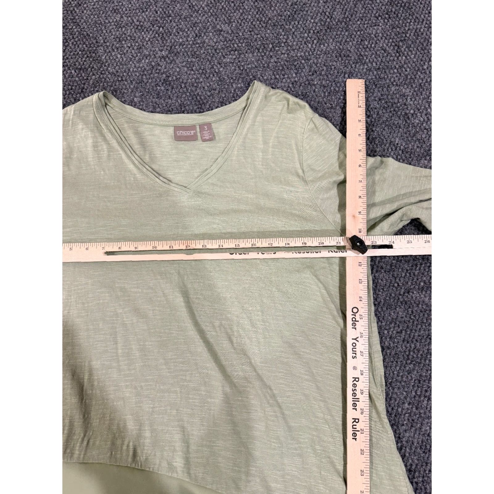 Vintage Chicos Blouse Shirt Womens 3 Green Long Sleeve Layered Lightweight Casual Scoop Neck Pullover All Seasons Regular Handmade No N/A Size XS / US 0-2 / IT 36-38 - 4 Thumbnail