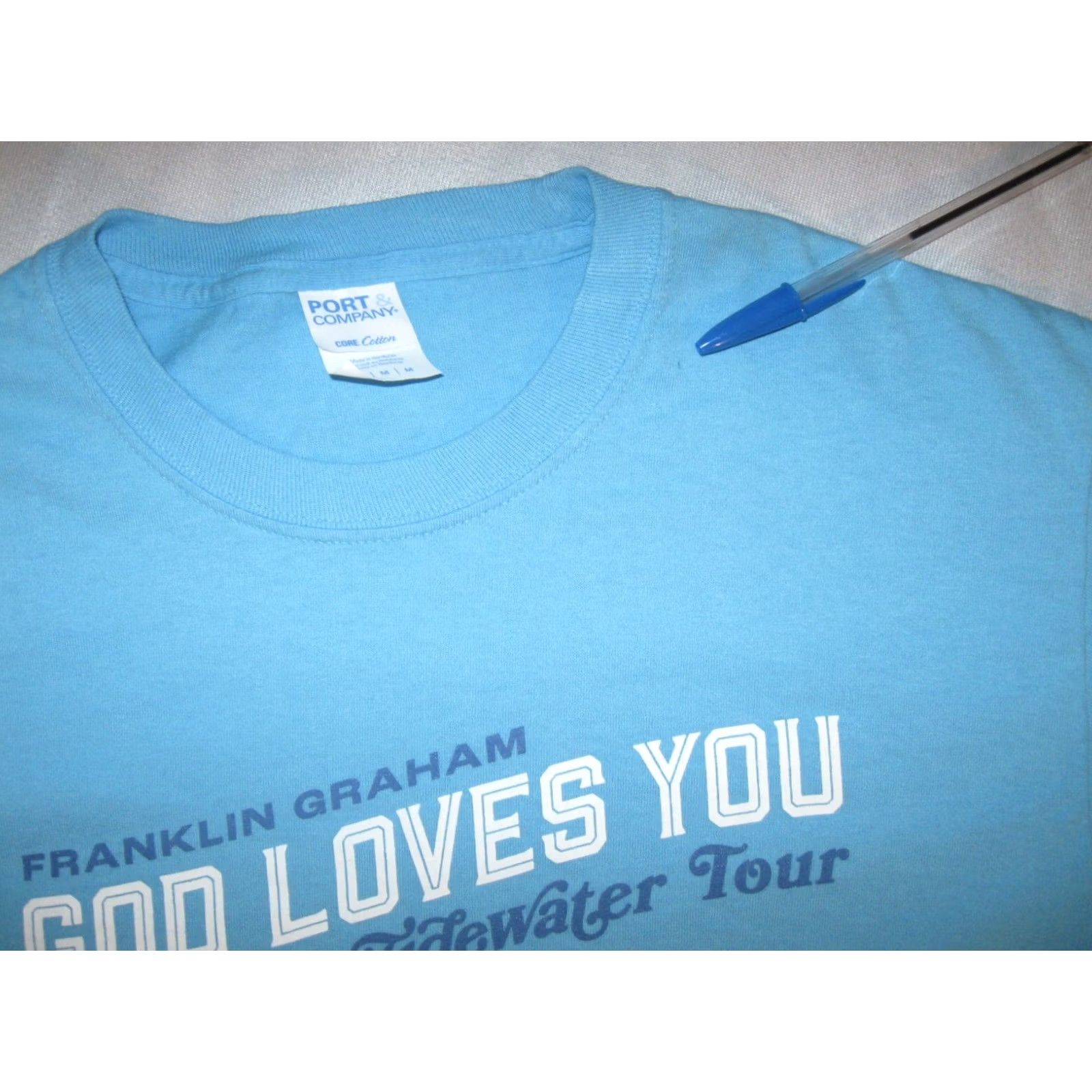 Port & Company FRANKLIN GRAHAM'S God Loves You Tidewater Tour Shirt NEWSBOYS FAITH Men's Medium Size US M / EU 48-50 / 2 - 5 Thumbnail