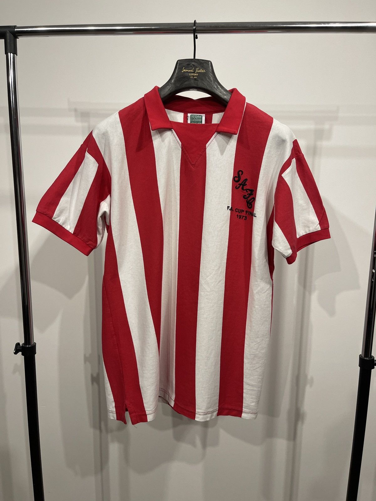 Vintage Sunderland Home Football Shirt Jersey 1973 Score Draw polo Size US L / EU 52-54 / 3 - 1 Thumbnail