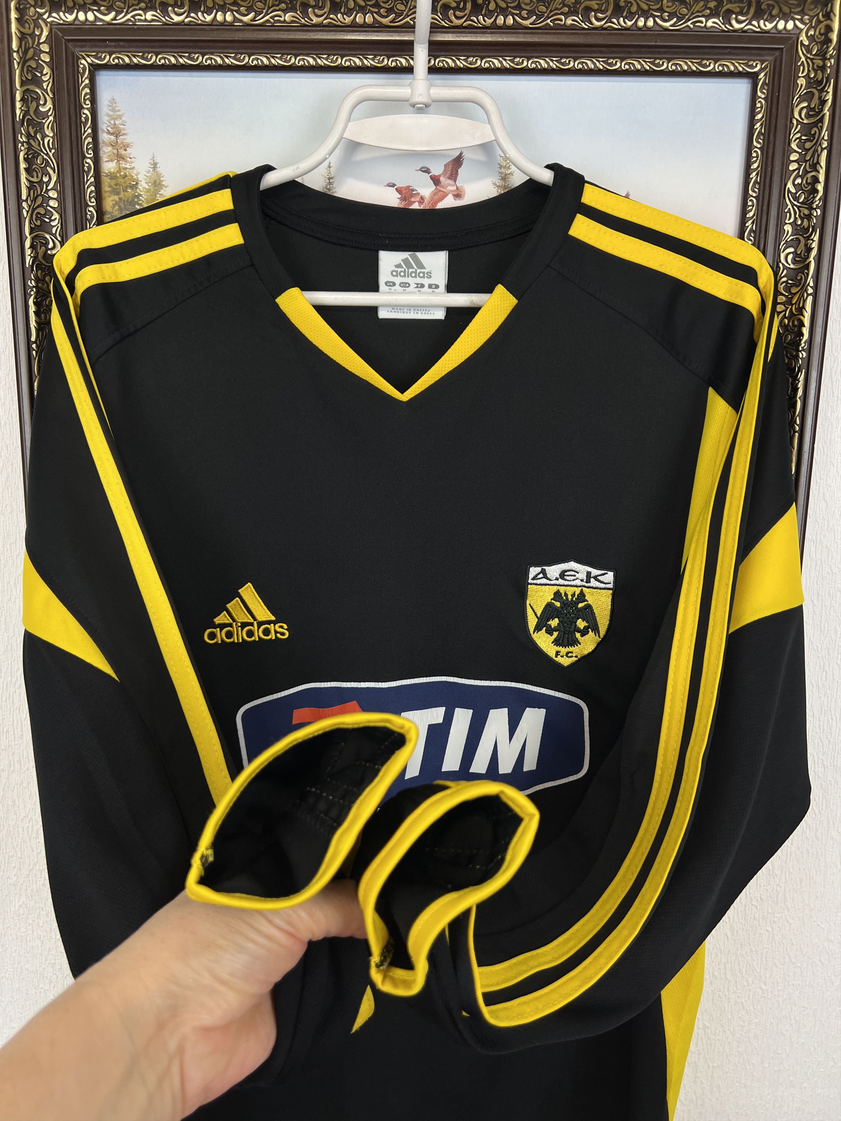 Adidas AEK Athens football shirt Soccer Long Sleeve Jersey Trikot Size US M / EU 48-50 / 2 - 5 Thumbnail