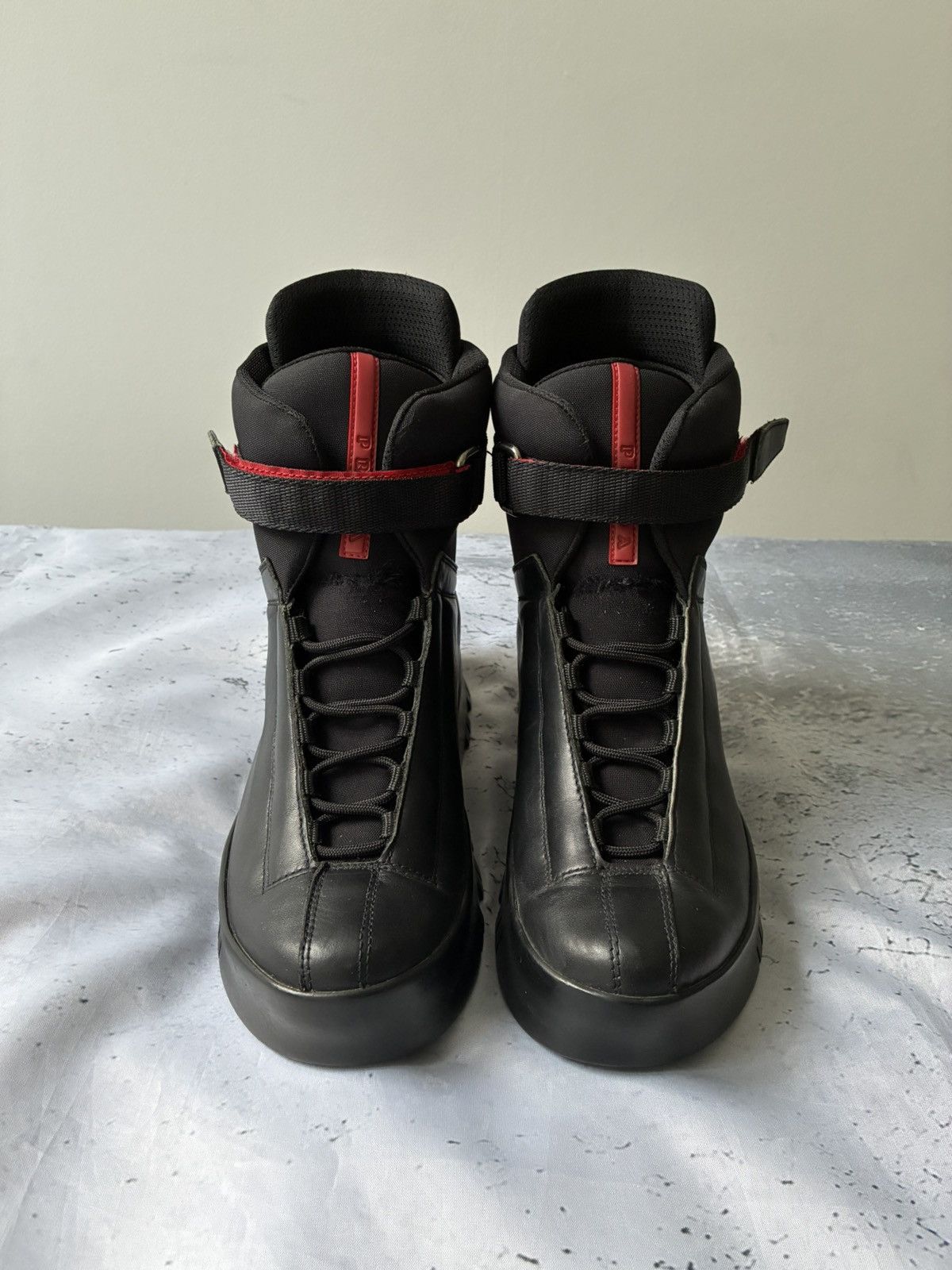 Prada Prada Combat Ankle Strap Leather Boots Size US 9.5 / IT 39.5 - 2 Thumbnail