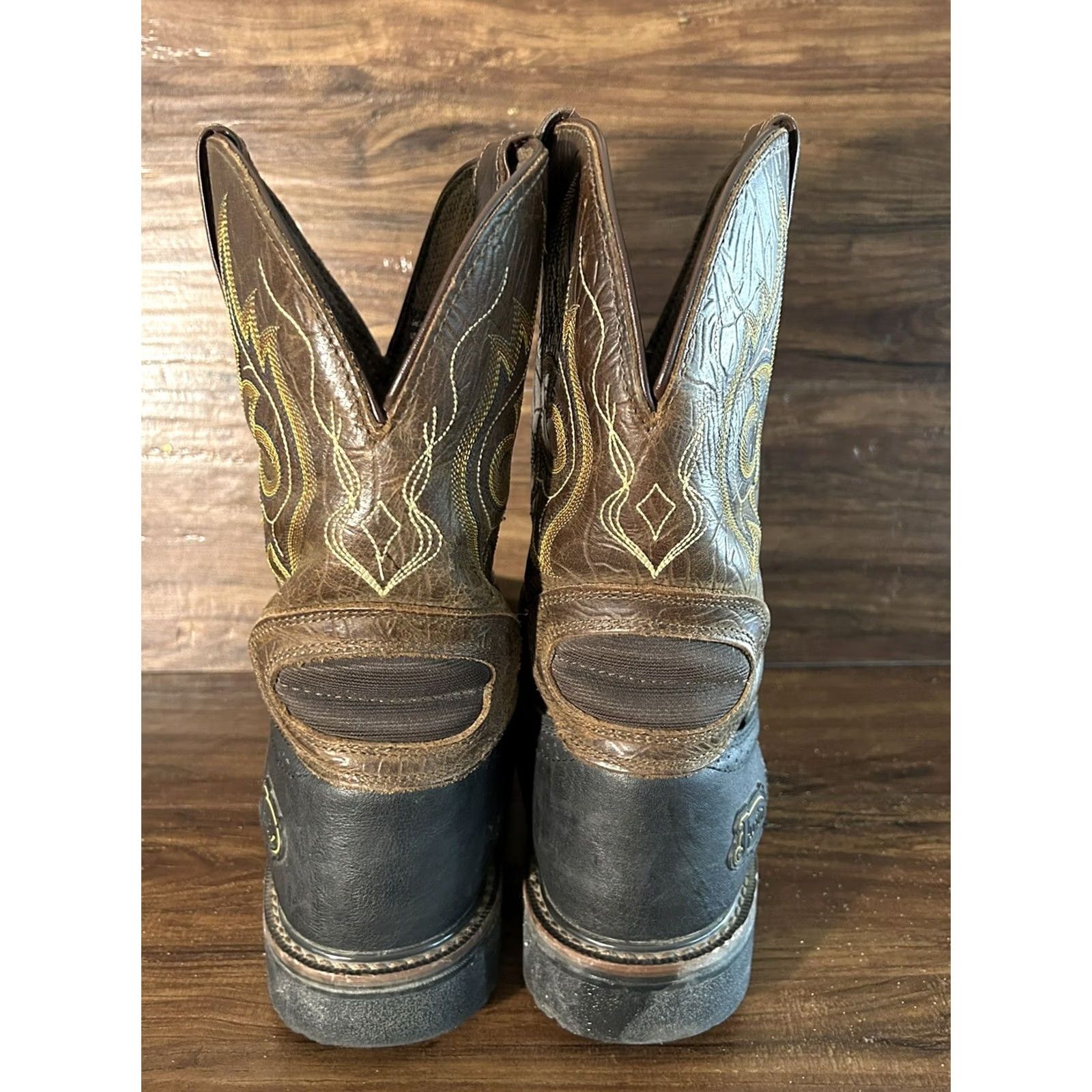 Vintage Justin Joist SE4625 Sz 13 D Rustic Barnwood Workwear Boots Composite Toe Leather Western Mens Shoes Size US 13 / EU 46 - 6 Thumbnail