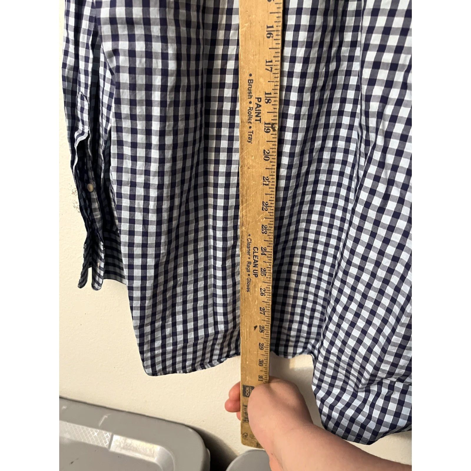 Peter Millar Peter Millar Shirt Men's Large Cotton Blue Gingham Long Sleeve Button-Down Size US L / EU 52-54 / 3 - 5 Thumbnail