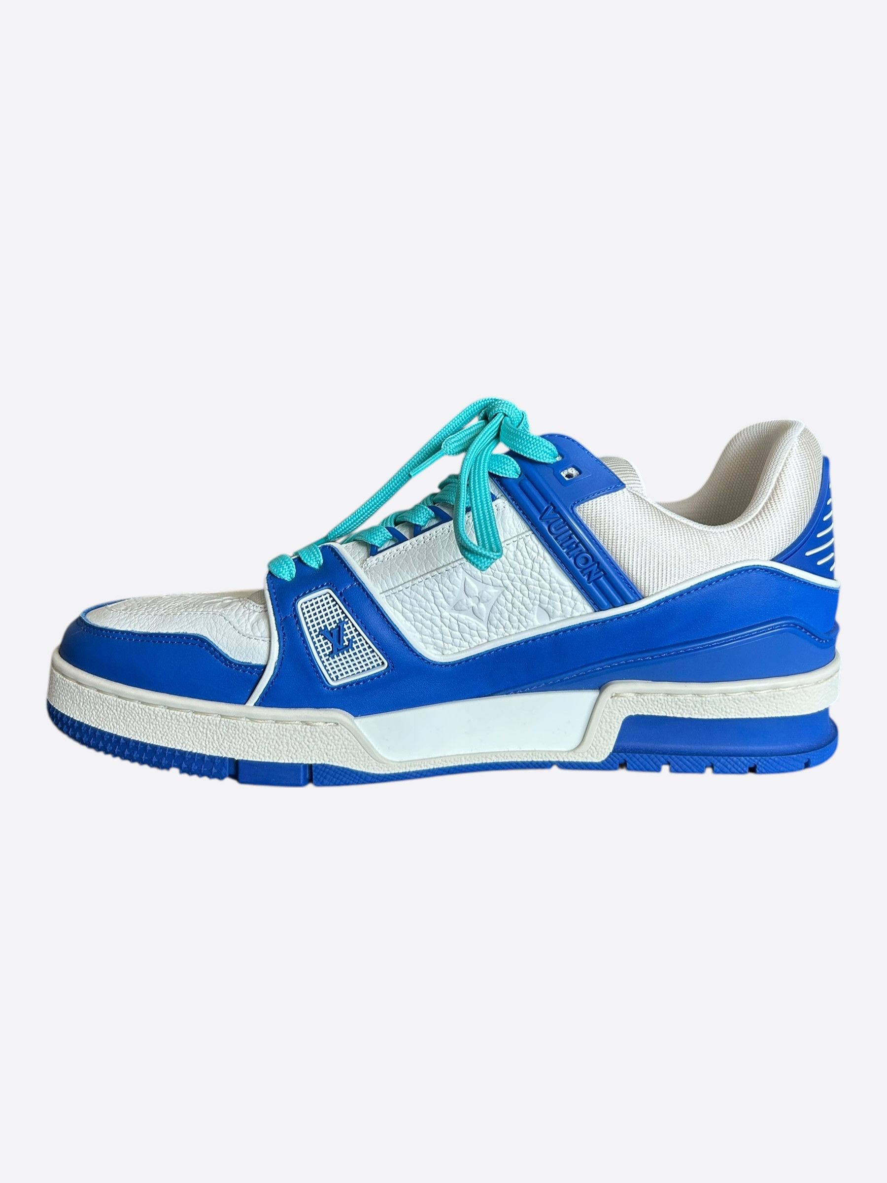 Louis Vuitton Louis Vuitton Blue & White Monogram Trainers Size US 9 / EU 42 - 6 Thumbnail