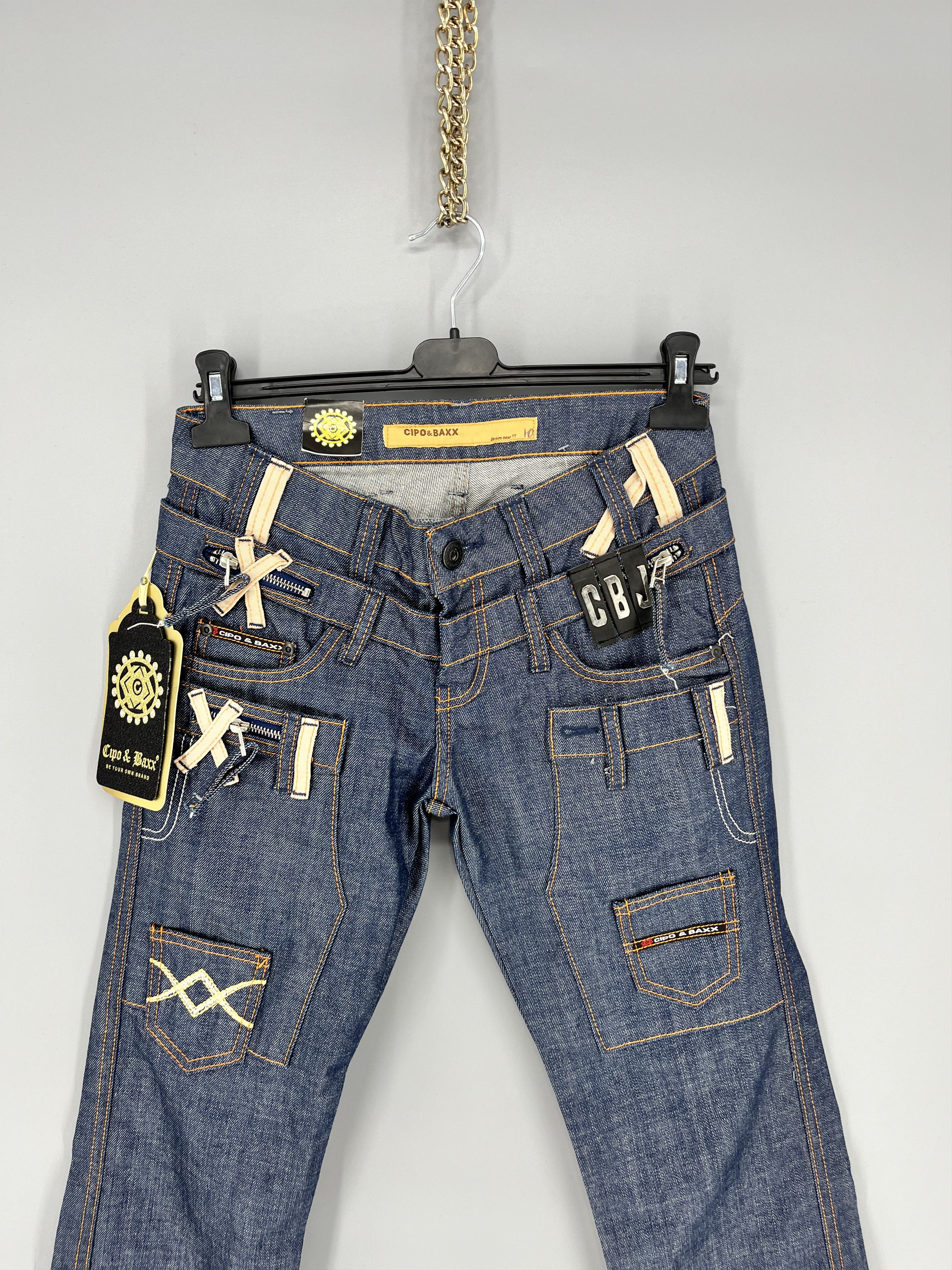 Vintage Vintage Cipo&Baxx Crazy Avant Garde Designer Jeans Size US 27 - 2 Thumbnail