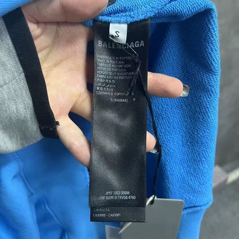 Balenciaga Balenciaga Blue Logo Print Casual Hoodie-2506 Size US S / EU 44-46 / 1 - 5 Thumbnail