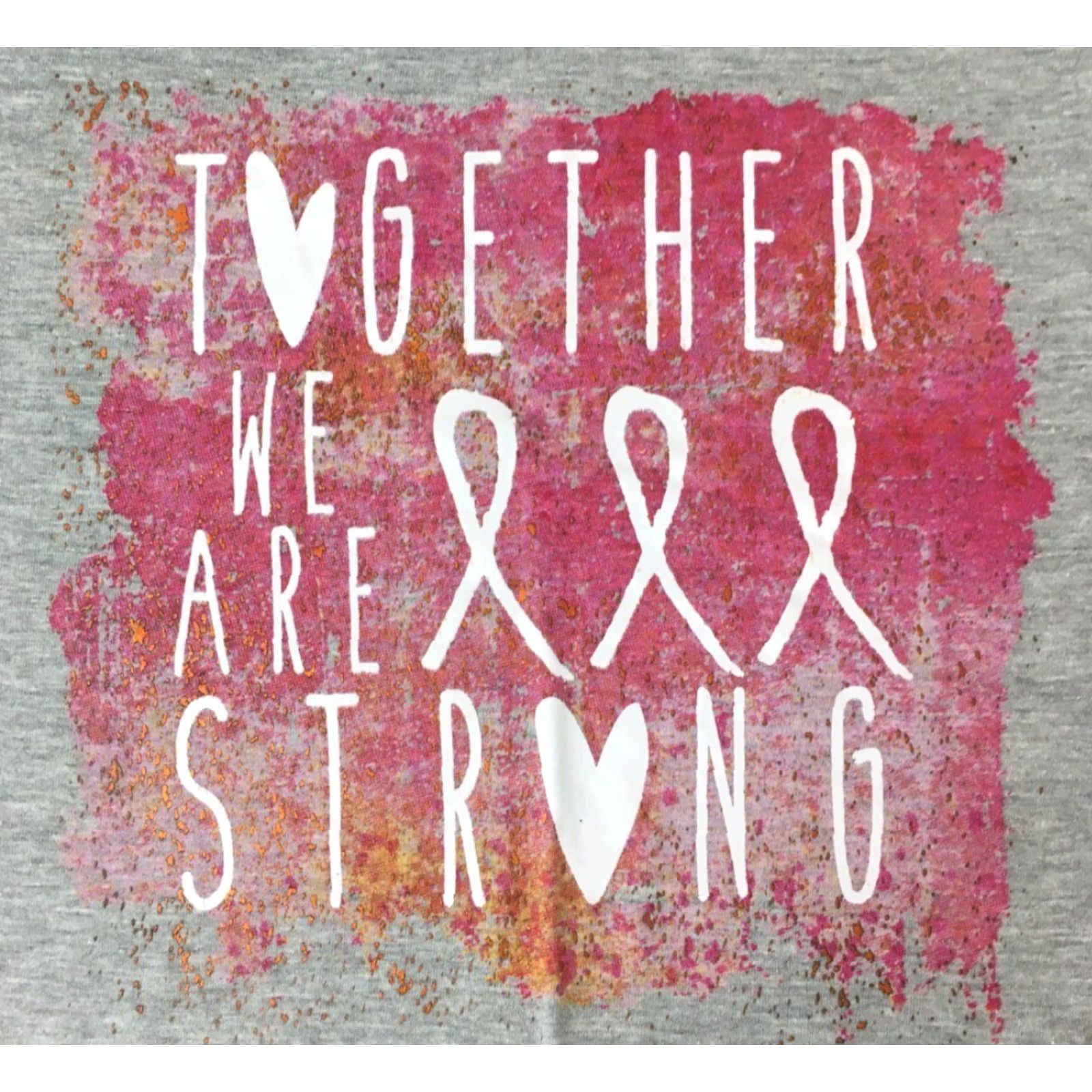 Vintage Live Breathe Fight Womens T-Shirt Gray Heathered Together We Are Strong S New Size S / US 4 / IT 40 - 2 Thumbnail