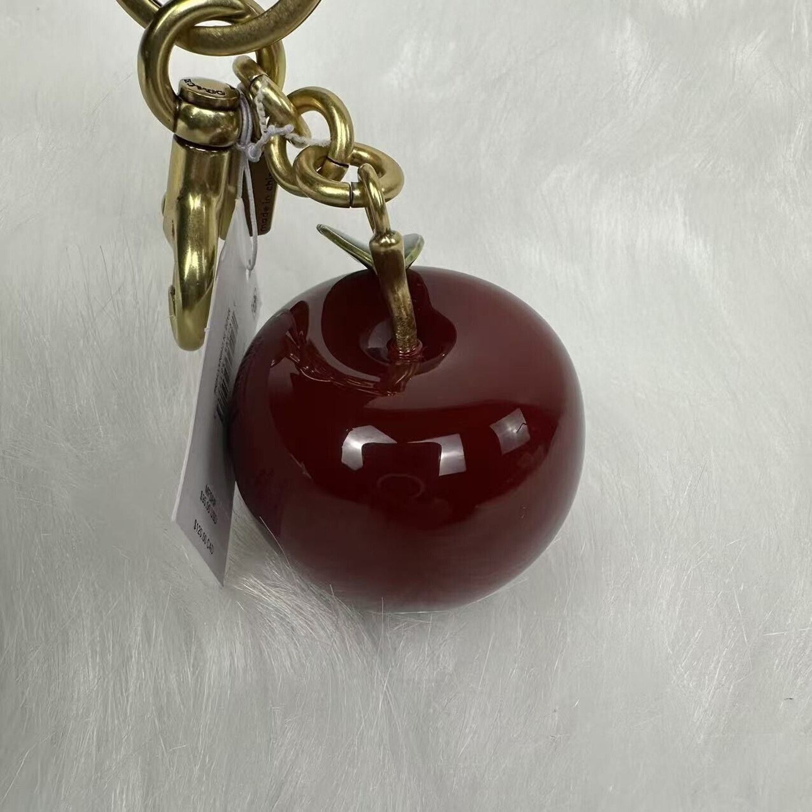 Coach Coach Small Resin Apple Bag Charm In Brass / Red Multi NWT Size ONE SIZE - 7 Thumbnail