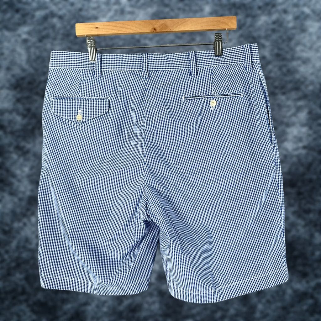 Polo Ralph Lauren Polo Ralph Lauren Vintage Bermuda Shorts Mens 36 Blue Pleated Golf Seersucker Check 9” Shorts Size US S / EU 44-46 / 1 - 1 Thumbnail