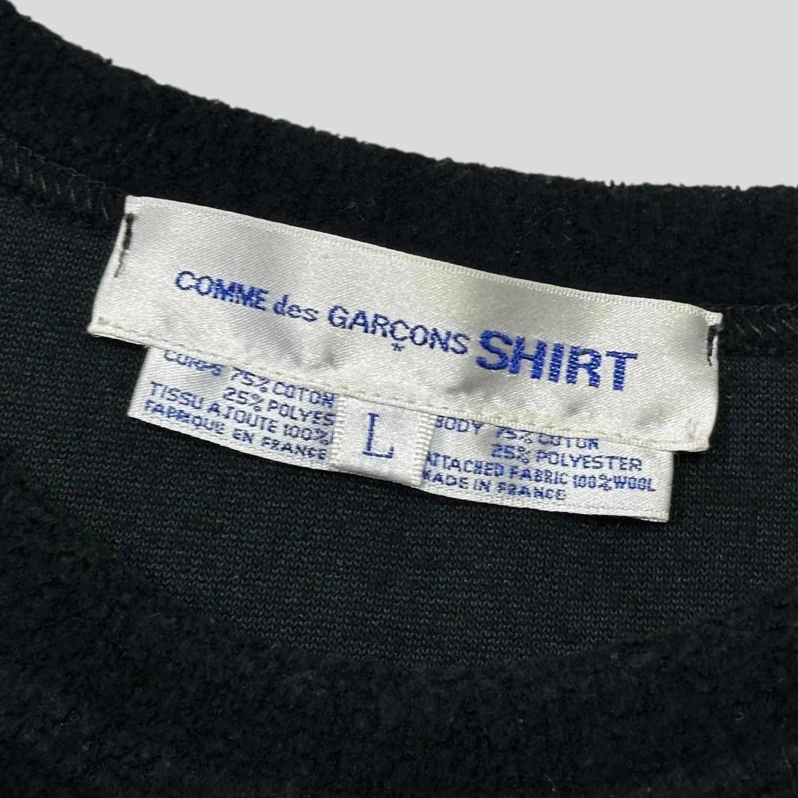 Comme des Garcons CDG SHIRT 1994 Wool Panel Towelled Fleece Sweatshirt - L/XL Size US L / EU 52-54 / 3 - 5 Thumbnail