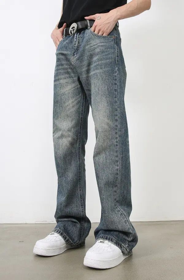 Designer Haruno x Kubo Vintage Loose Fashion All-match Washed Jeans Size US 31 - 3 Thumbnail