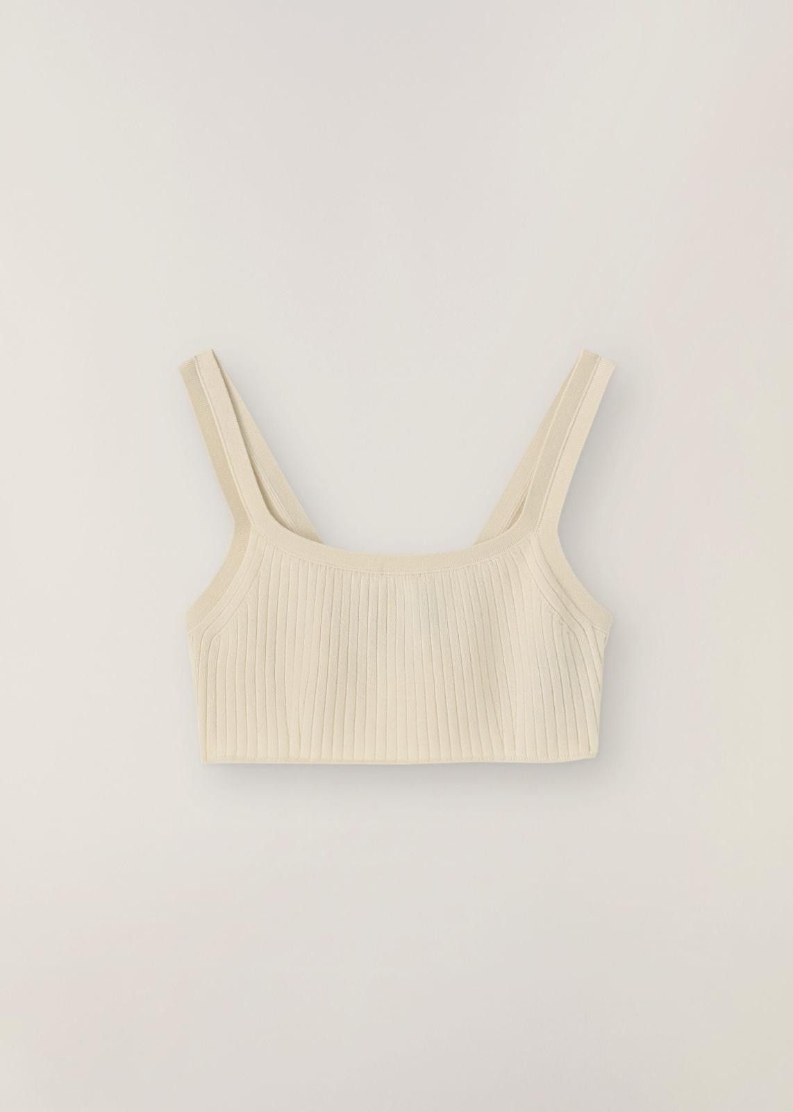 Loro Piana o1srvl11e1024 Cocooning Delicate Ribs Crop Top in Cream Size XS / US 0-2 / IT 36-38 - 1 Thumbnail