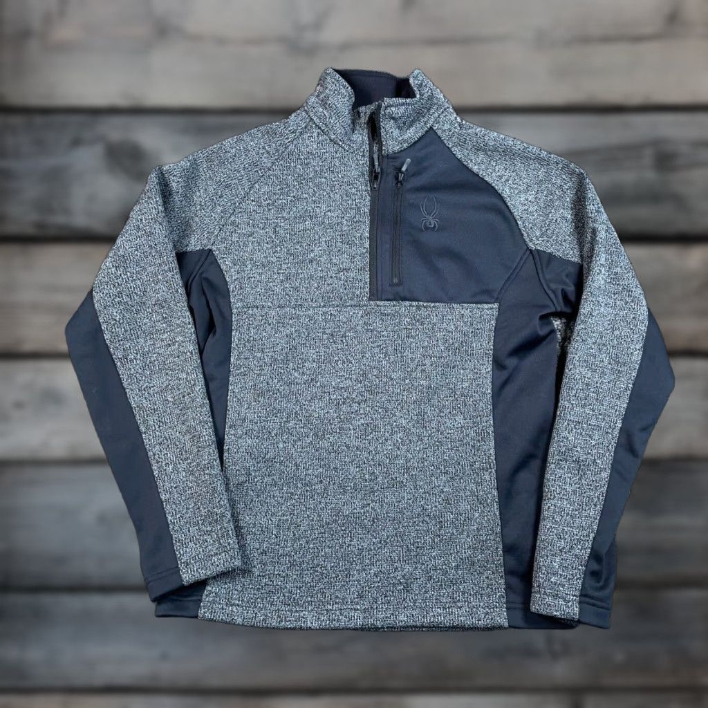 Spyder Spyder 1/4 Zip Marble Pullover Jacket Adult Medium Gray Black Mock Neck Ski Outdoors Size US M / EU 48-50 / 2 - 1 Thumbnail
