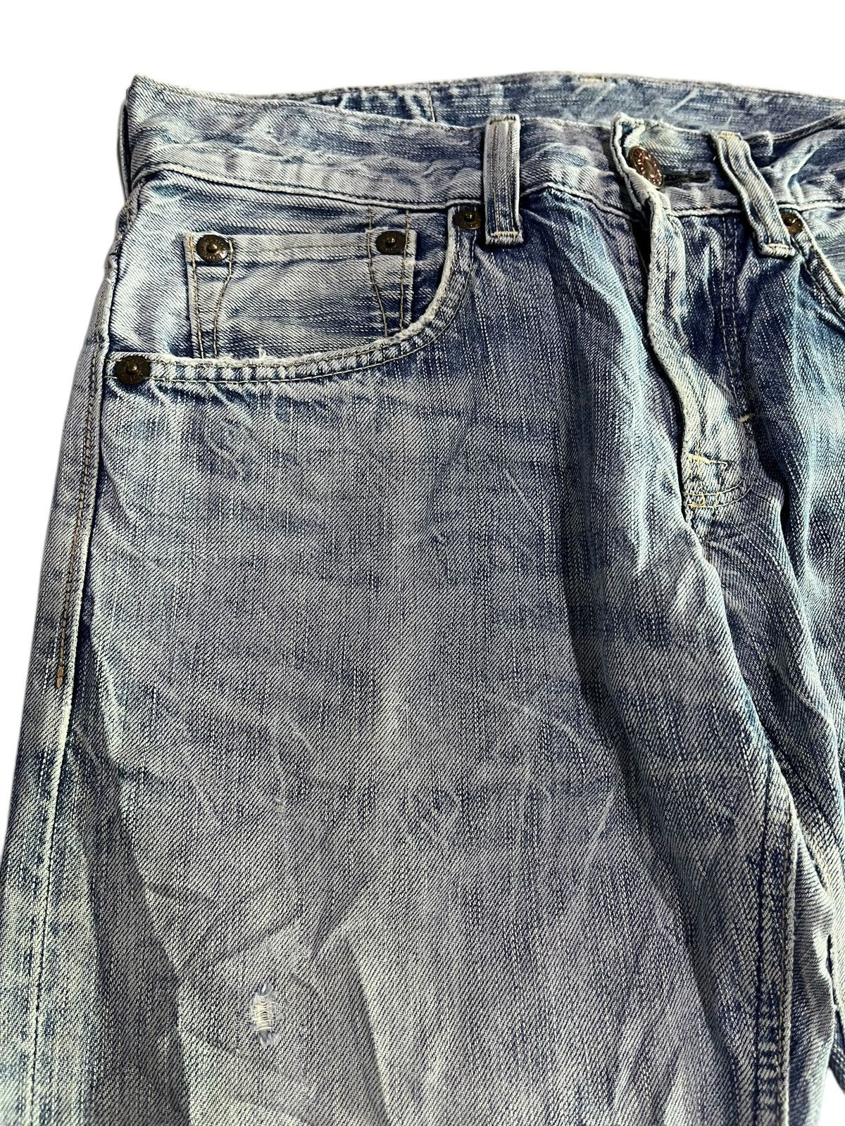 If Six Was Nine × Japanese Brand 🇯🇵 FLARE Y2K EDWIN BLUE TRIP 503 DENIM JEANS Size US 32 / EU 48 - 2 Thumbnail