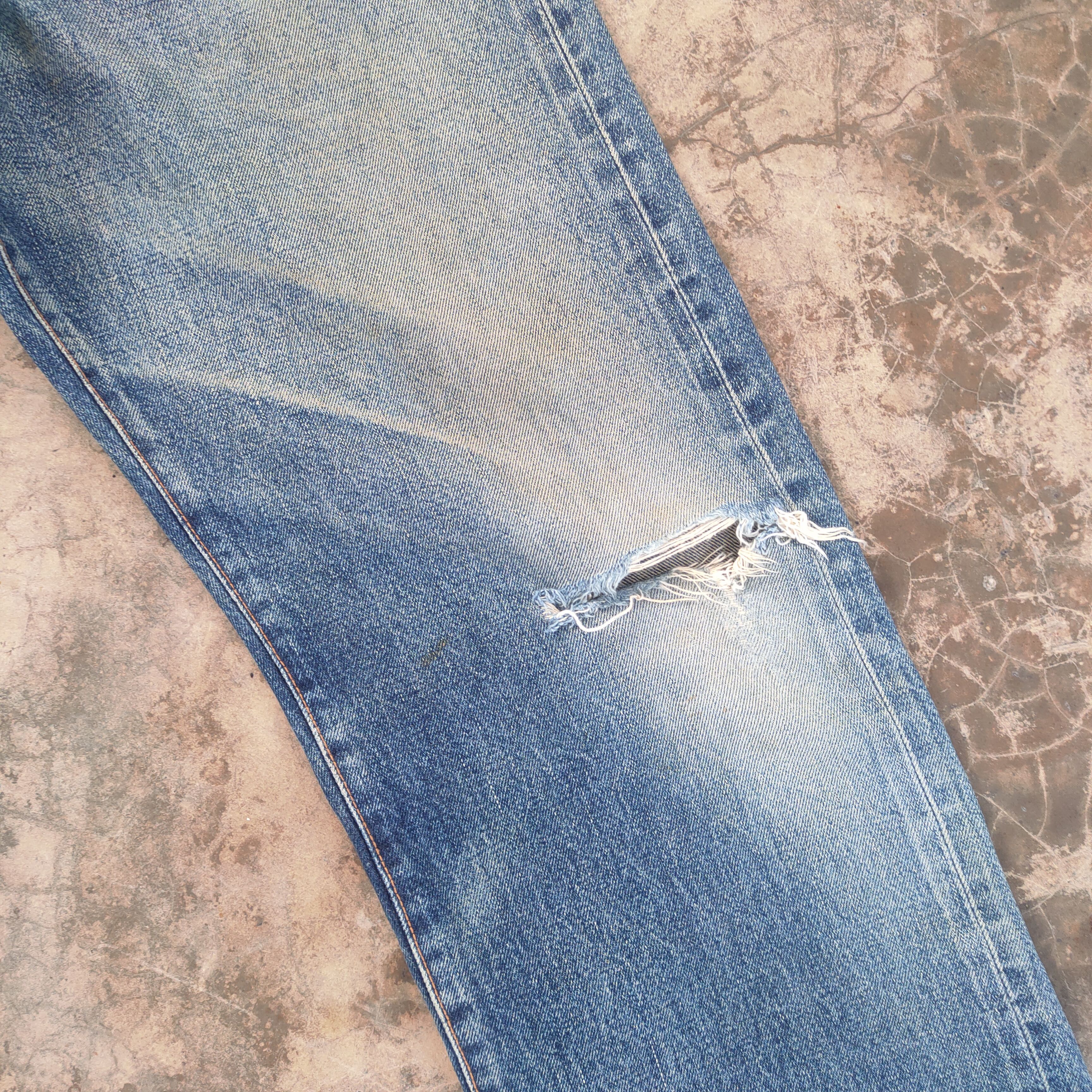 Japan Blue W30 VINTAGE BLUE WAY SELVEGE RIPPED JEANS DENIM PANTS Size US 30 / EU 46 - 5 Thumbnail