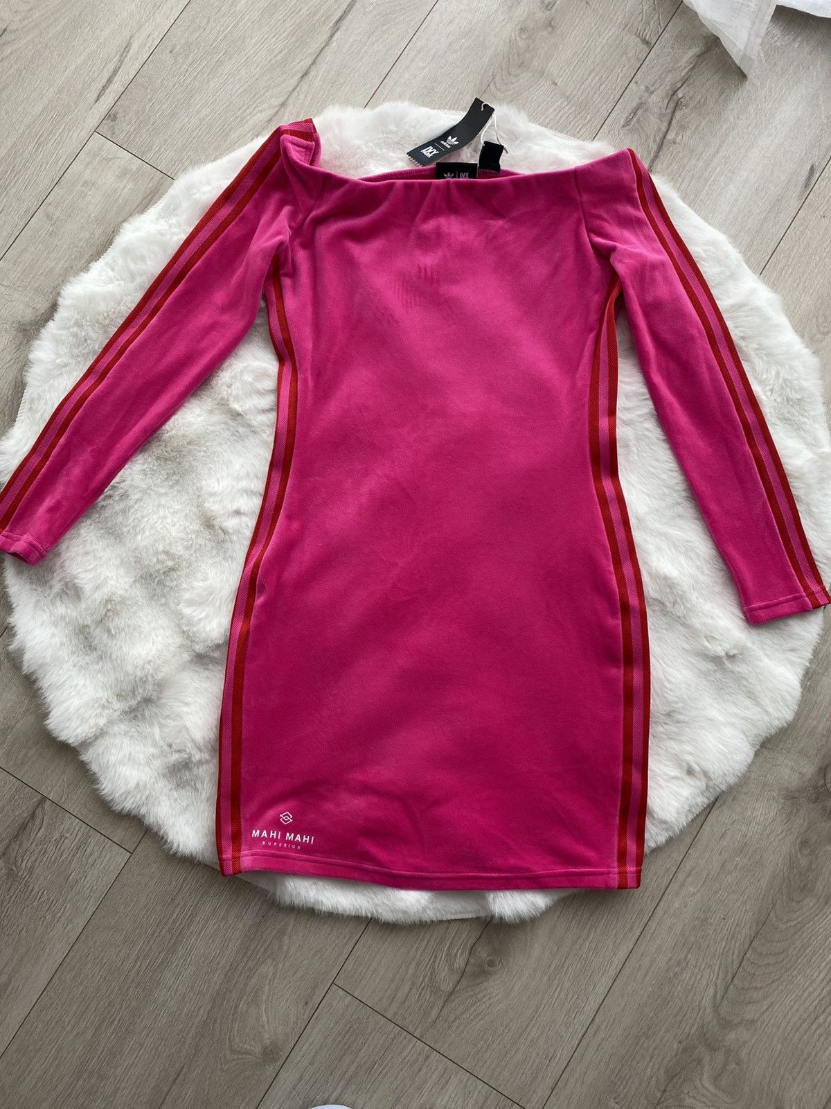 Adidas × Ivy Park Adidas x Ivy Park ✨ pink mini dress with stripes 💖 Size L / US 10 / IT 46 - 2 Thumbnail