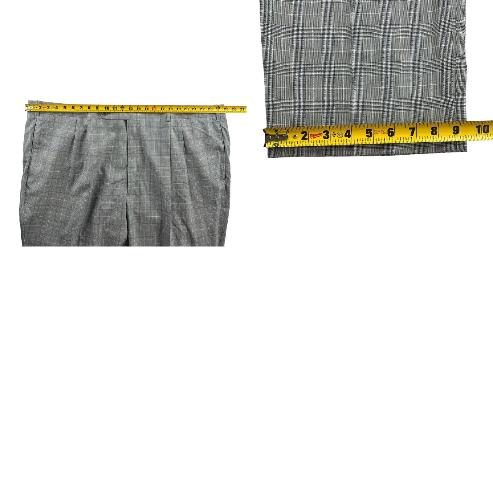 Vintage NEW Tom James x Holland & Sherry Gray Windowpane Plaid Suit 50 S 50x26 Wool Merino Wool Notch Lapel 2 Piece Men Suit Mens Regular Vintage No N/A Size 50R - 9 Thumbnail