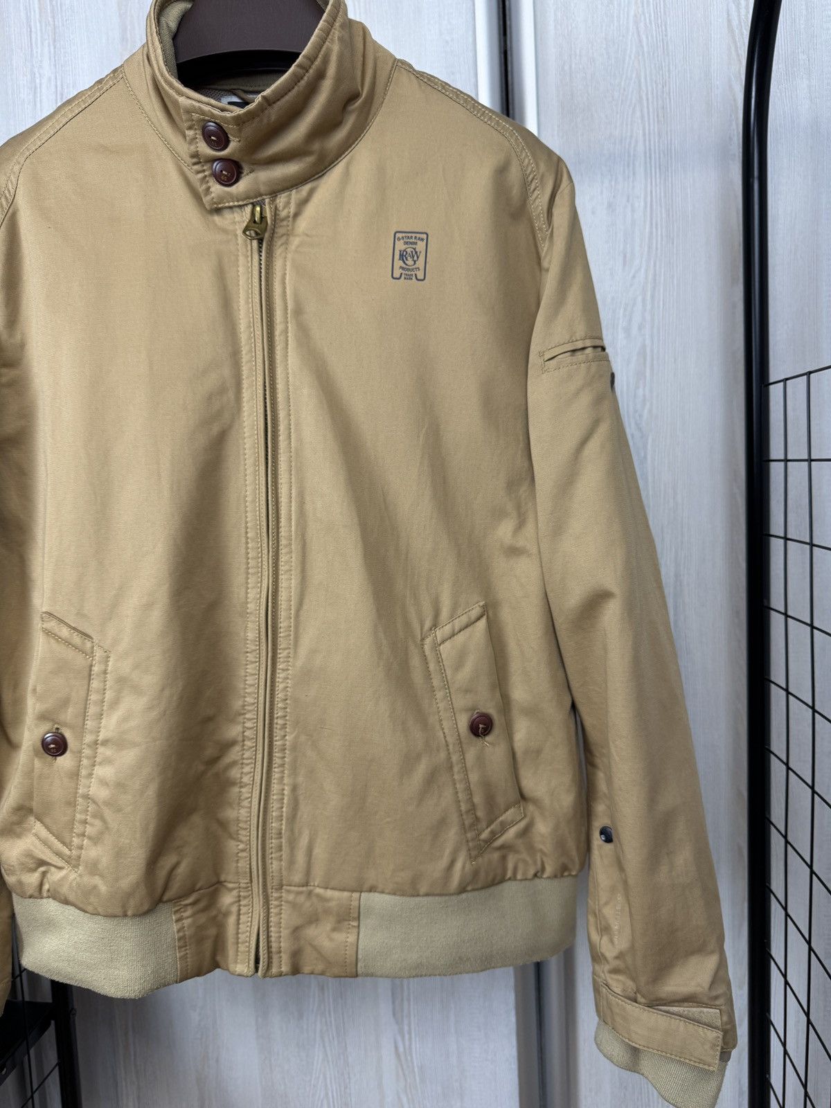 G-Star G-Star RAW Cotton Linen Bomber Jacket FLEET JKT beige Brown Size US XL / EU 56 / 4 - 6 Thumbnail