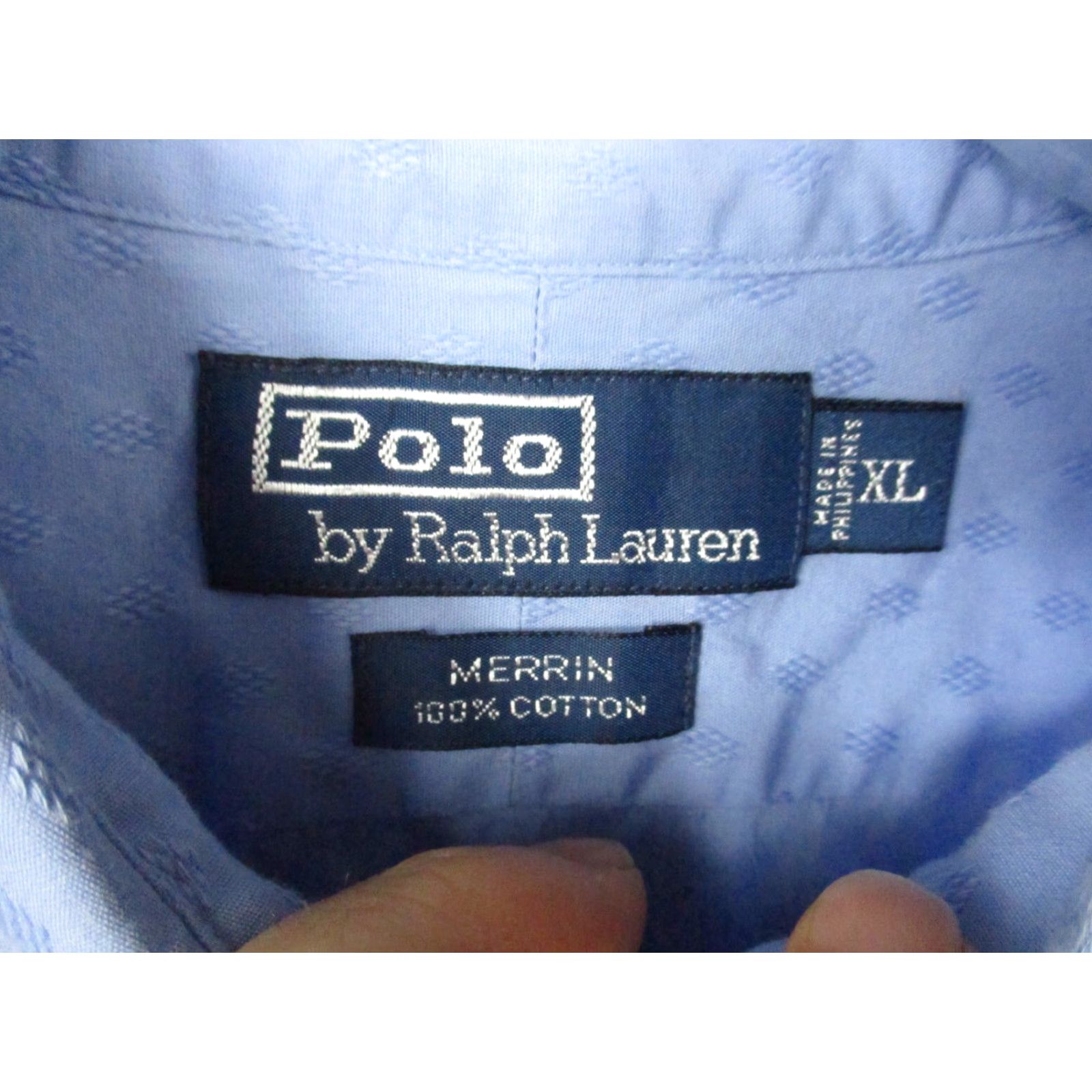 Polo Ralph Lauren Polo Ralph Lauren Shirt XL Men Merrin Button-Up Long Sleeve Cotton Blue Size US XL / EU 56 / 4 - 4 Thumbnail