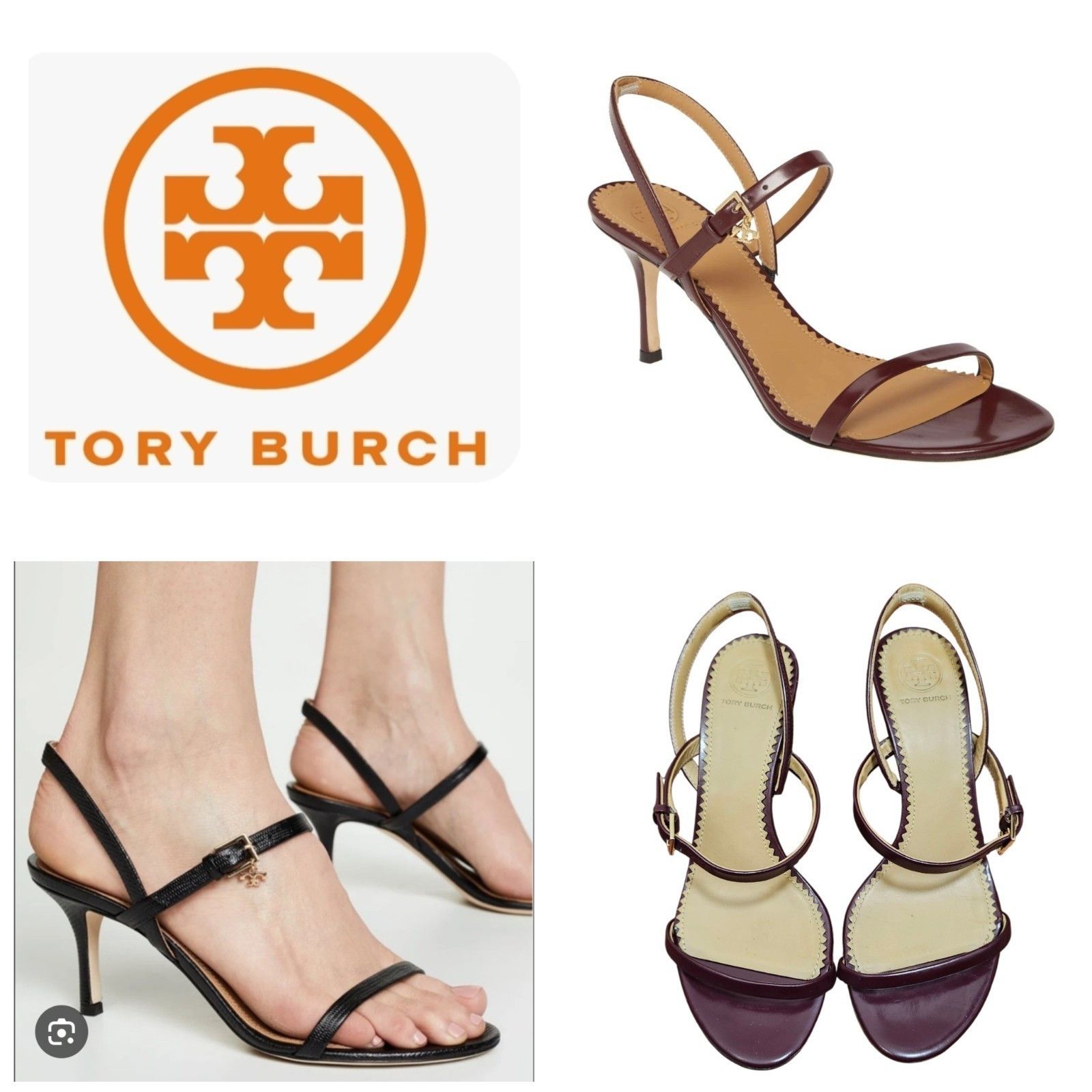Tory Burch TORY BURCH PENELOPE SANDALS MALBEC LEATHER STRAPPY Size US 7 / IT 37 - 1 Thumbnail