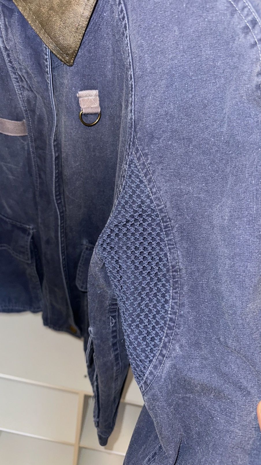Vintage Y2K Faded Blue Workwear Jacket with Crochet Detailing Size US M / EU 48-50 / 2 - 4 Thumbnail
