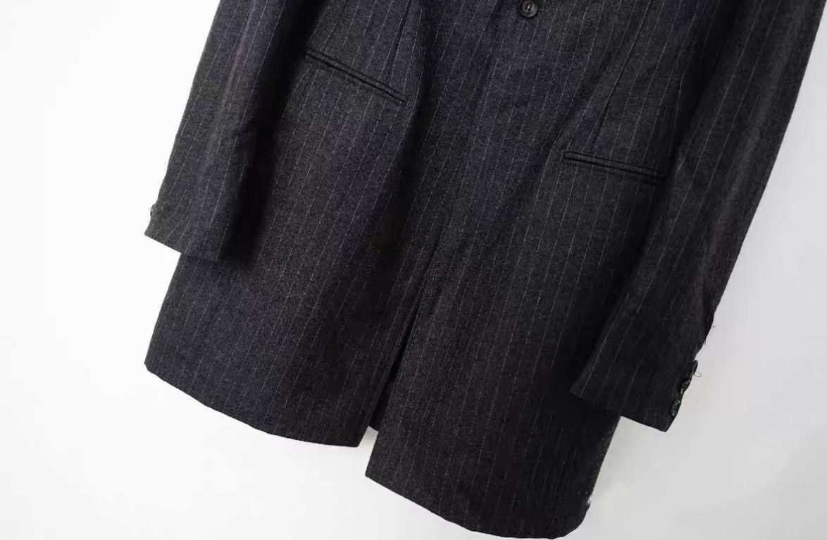 Yohji Yamamoto Yohji Yamamoto Drape Striped Wool Coat Size US M / EU 48-50 / 2 - 5 Thumbnail