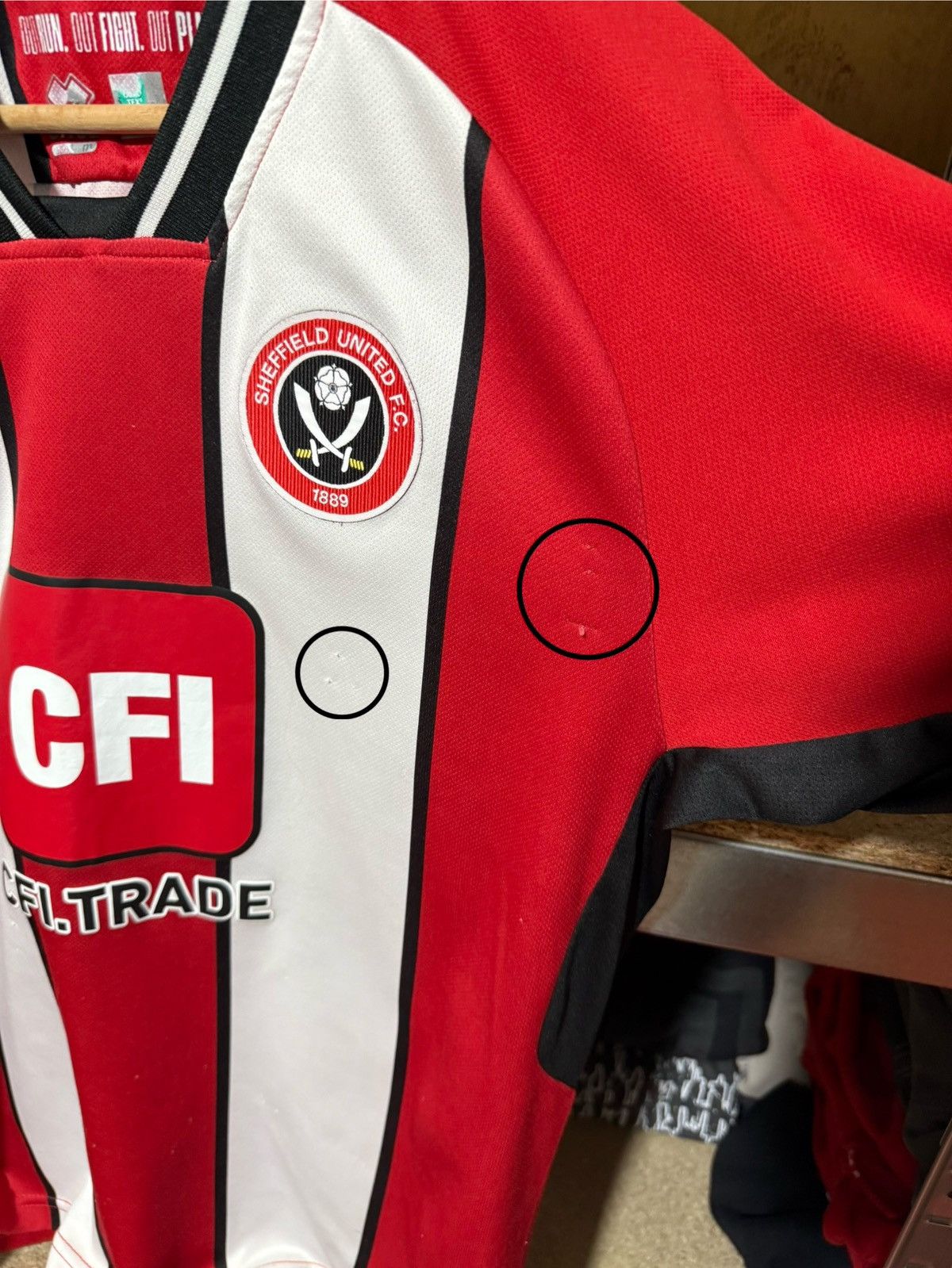 Errea × Vintage Errea SHEFFIELD UNITED HOME 2023 2024 FOOTBALL SOCCER JERSEY Size US M / EU 48-50 / 2 - 13 Thumbnail