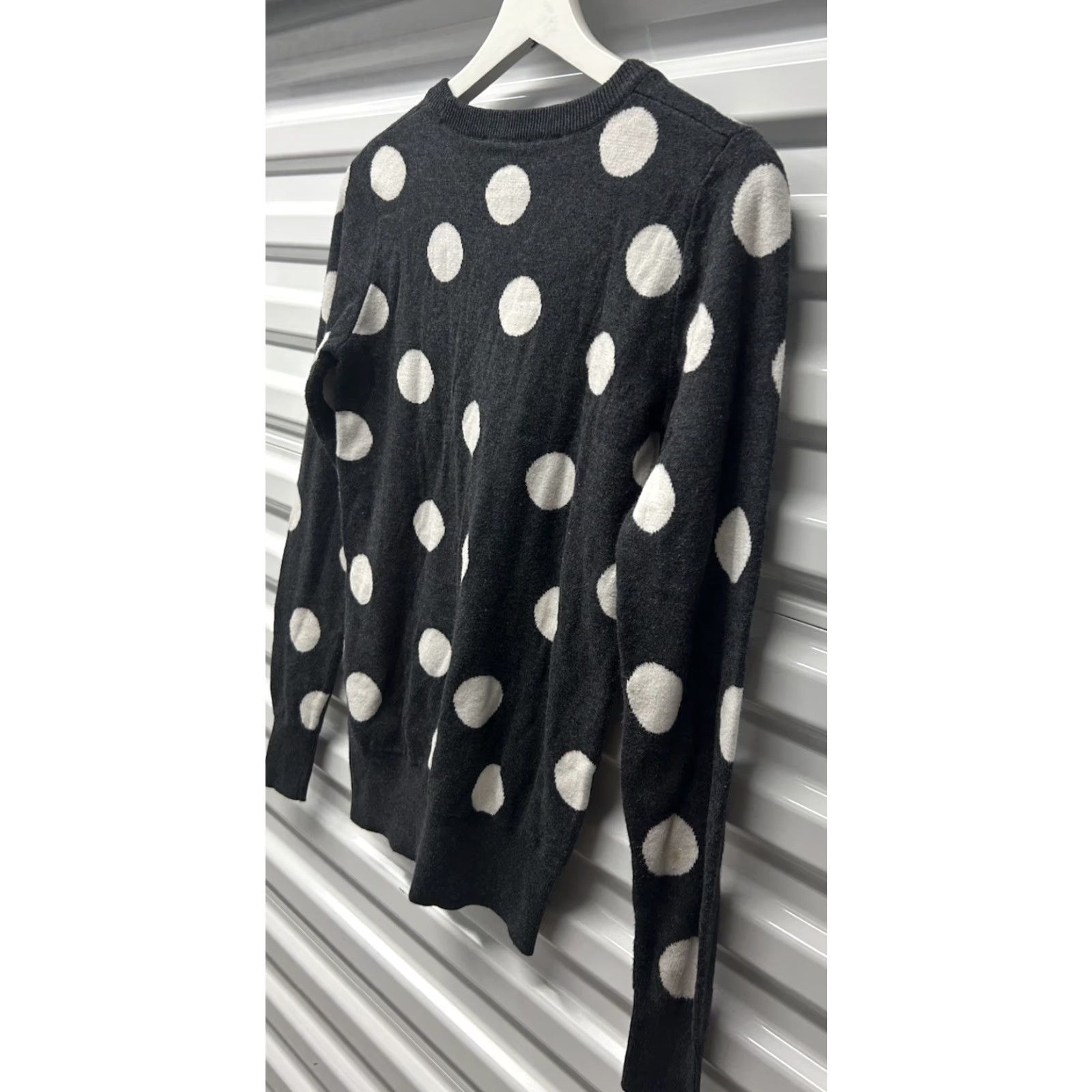 French Connection Womens French Connection Pullover Sweater Kitten Logo Polka Dot Grey/White Size S Size S / US 4 / IT 40 - 4 Thumbnail